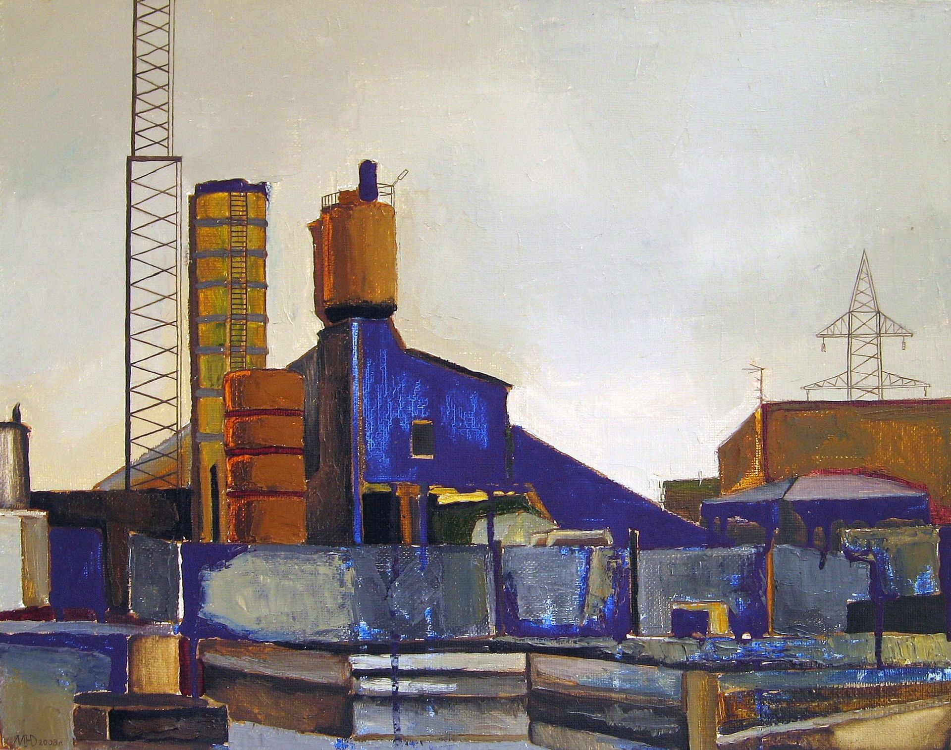 Юлия Малинина (Картина, живопись - 
                  50 x 40 см) Цементный завод