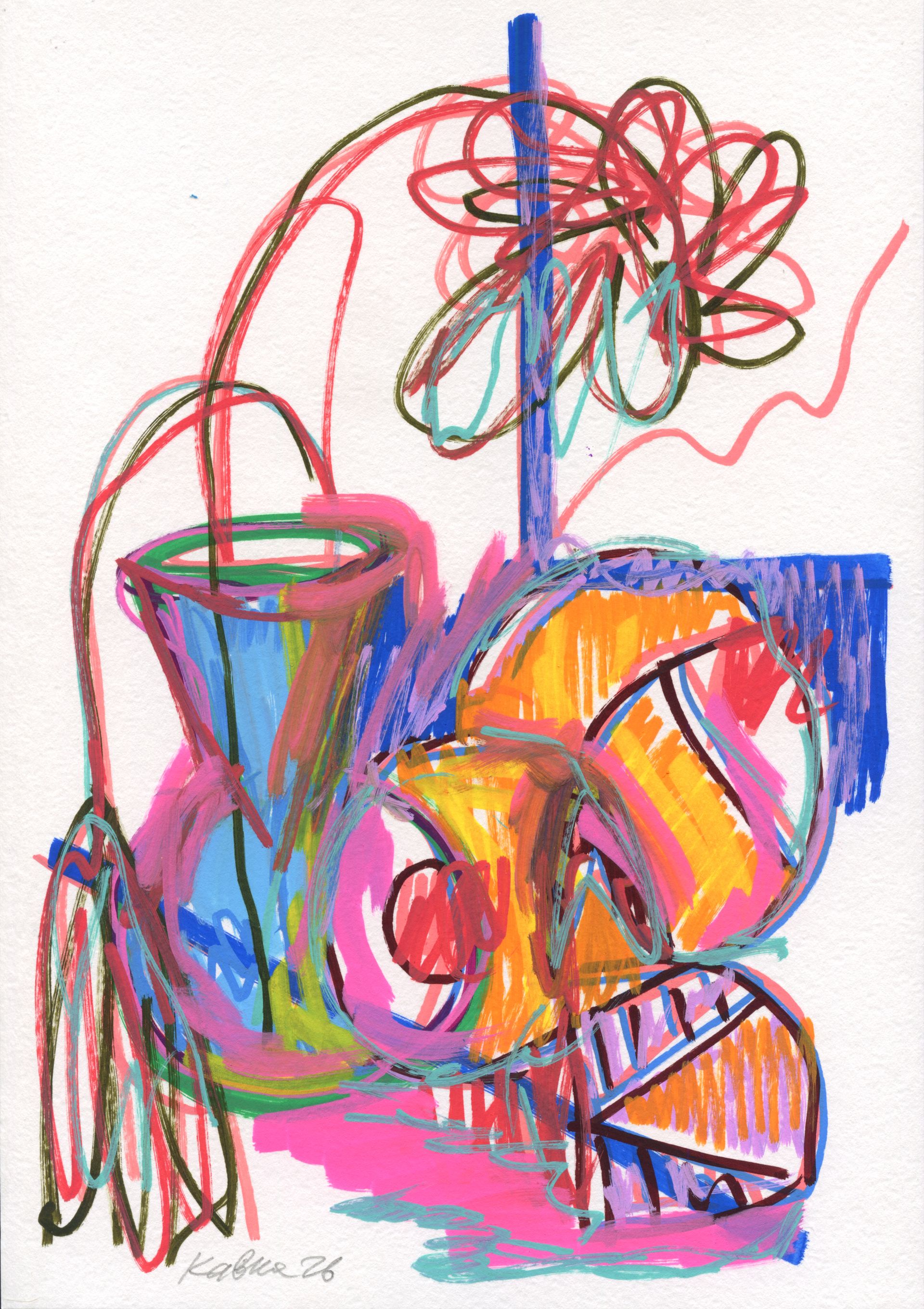 Дмитрий Кавка (Авторская графика - 
                  21 x 30 см) Натюрморт