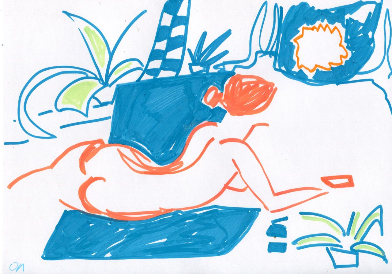 Олеся Лишаева (Авторская графика - 
                  30 x 21 см) Утро и линии