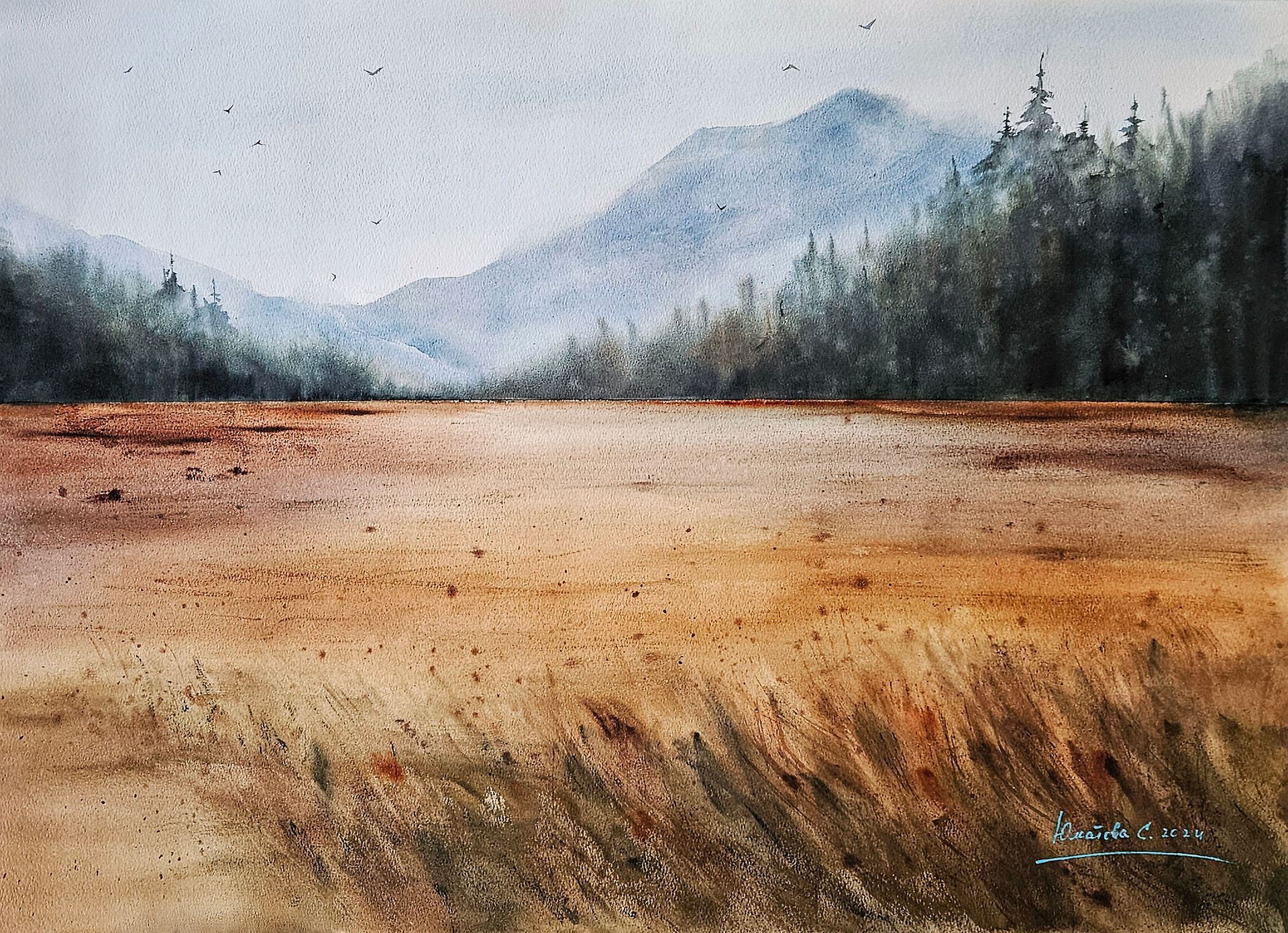 Светлана Юматова (Авторская графика - 
                  76 x 56 см) Осенние мотивы #2