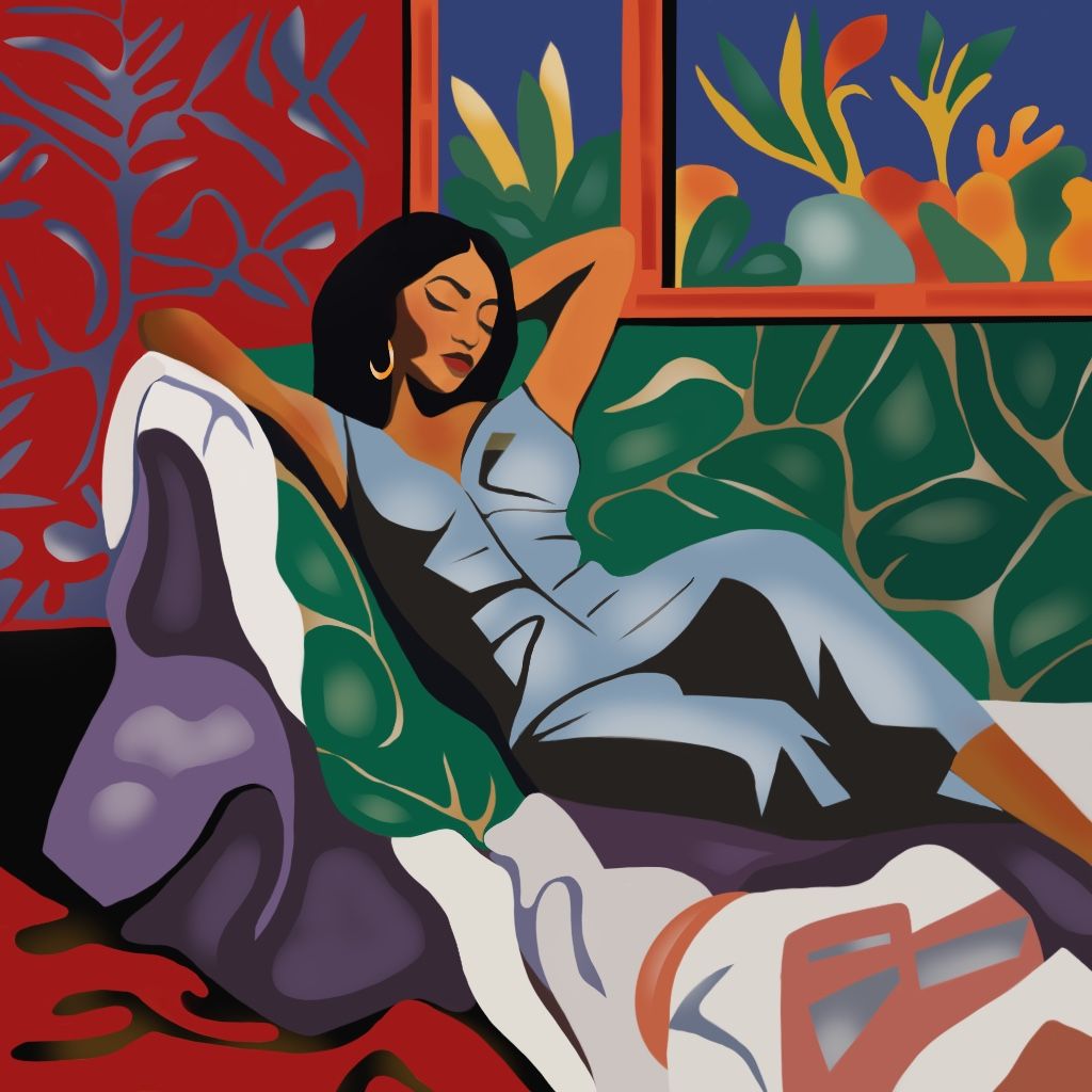 Нина Цориева (Картина, живопись - 
                  70 x 70 см) Вечер