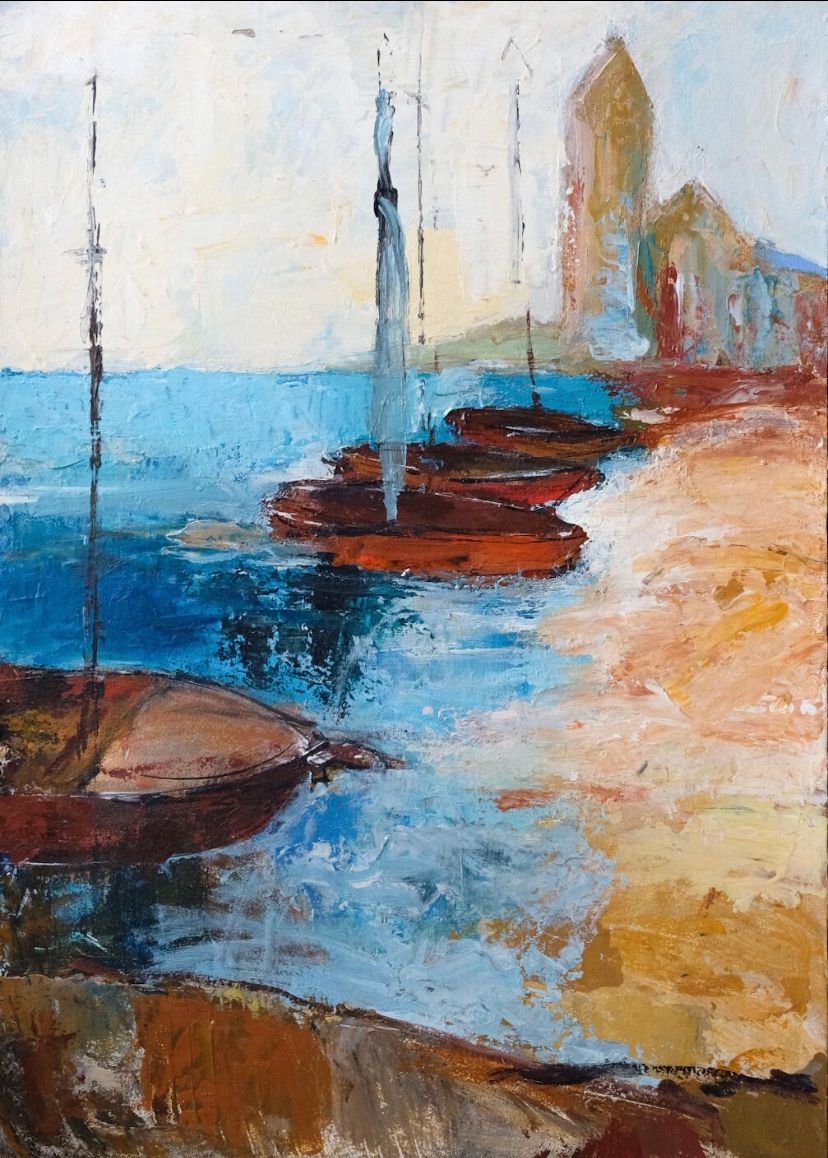 Алина Магомедова (Картина, живопись - 
                  45 x 70 см) Лодки