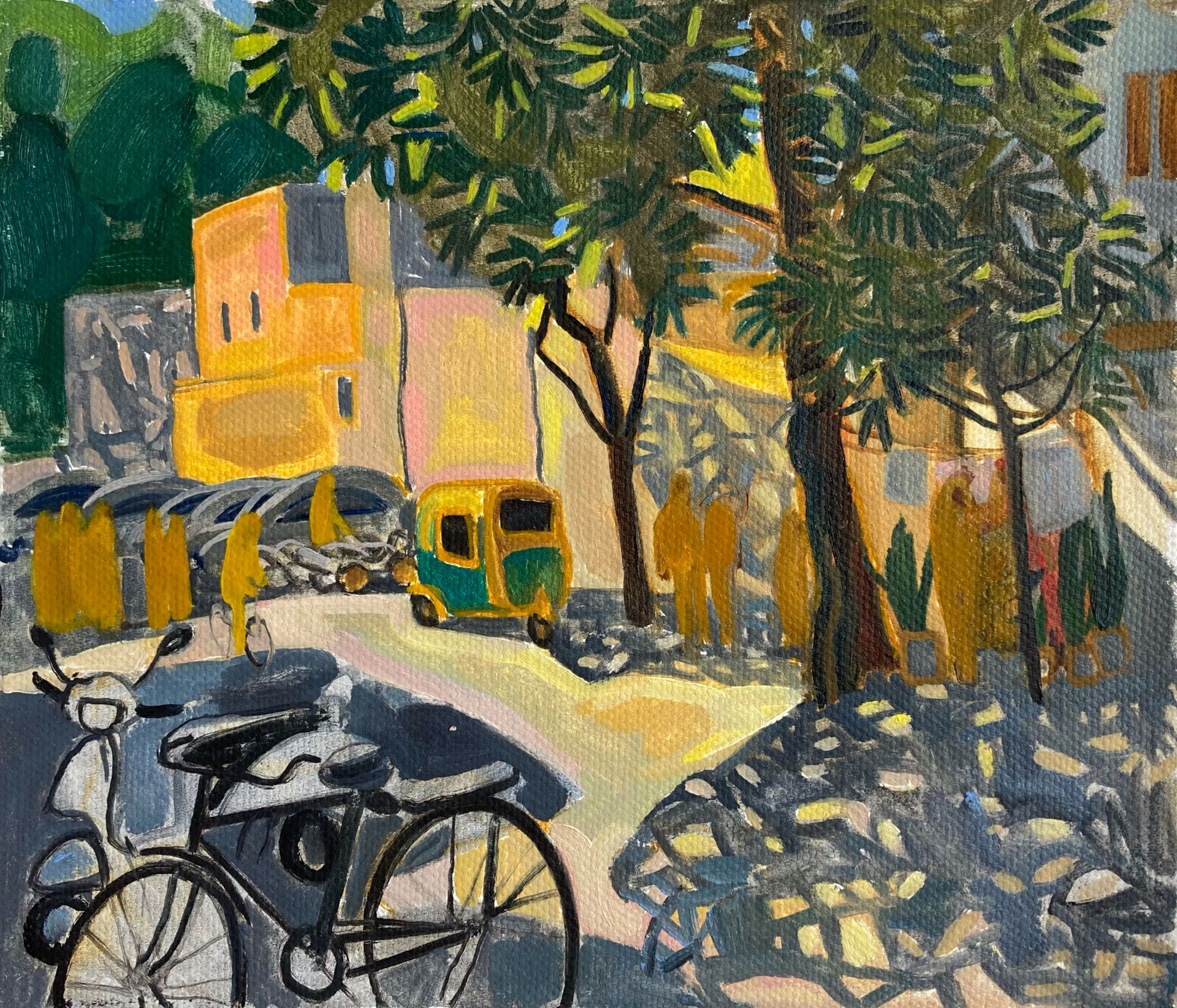 Мила Гаврилова (Картина, живопись - 
                  34 x 29 см) Janpath Lane Delhi