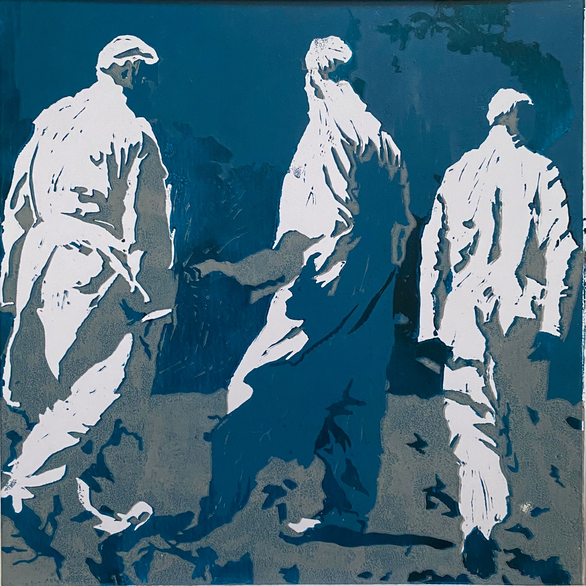 Лена Троянская (Графика печатная - 
                  30 x 30 см) Трое