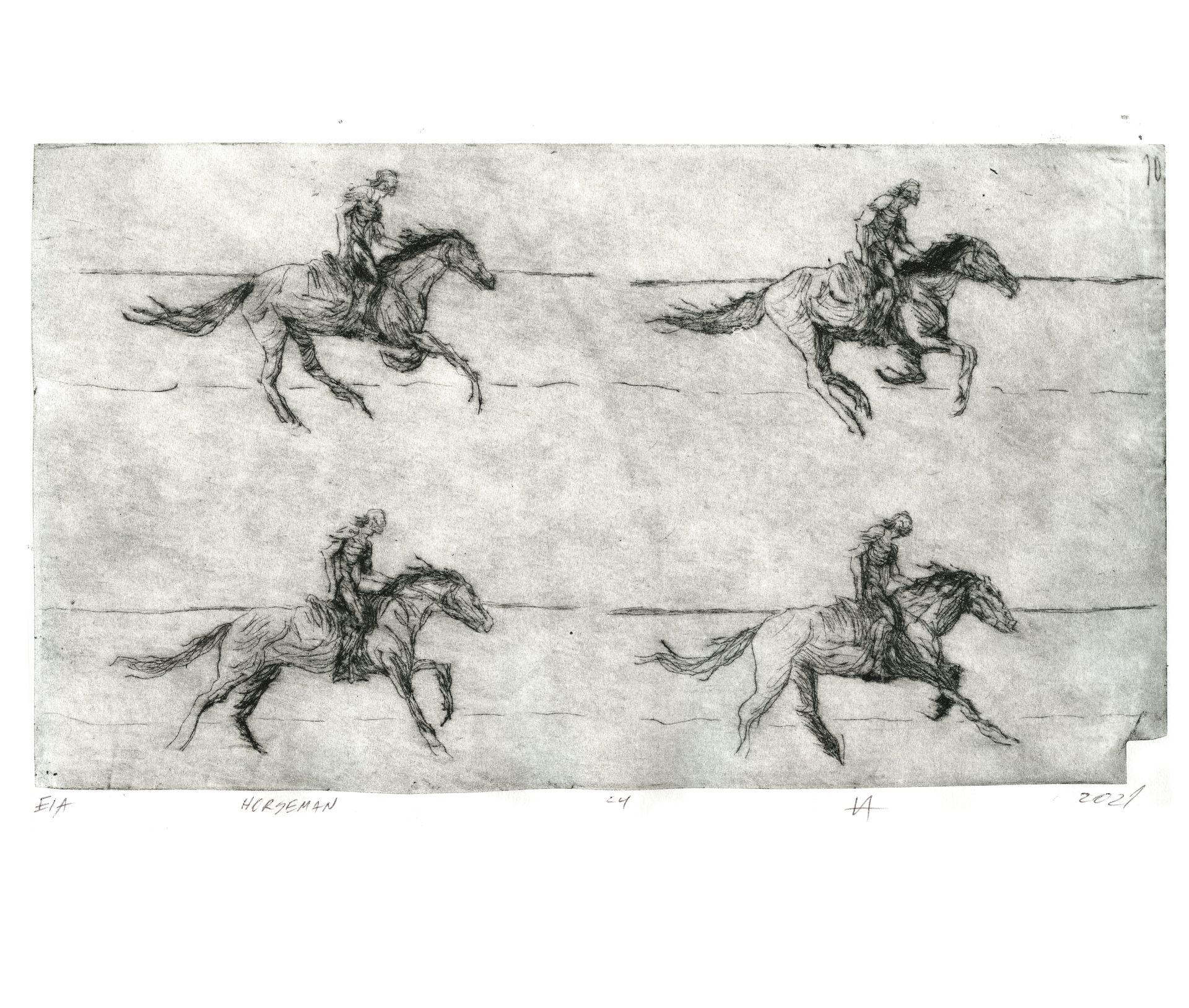 Иван Архипов (Графика печатная - 
                  35 x 22 см) Horseman