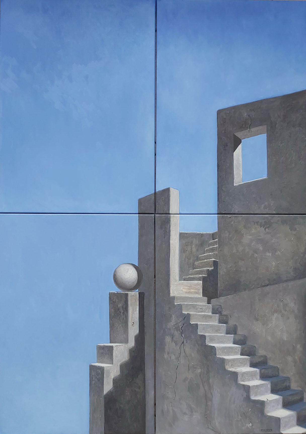 Татьяна Попова (Картина, живопись - 
                  100 x 140 см) Дом с видом на небо