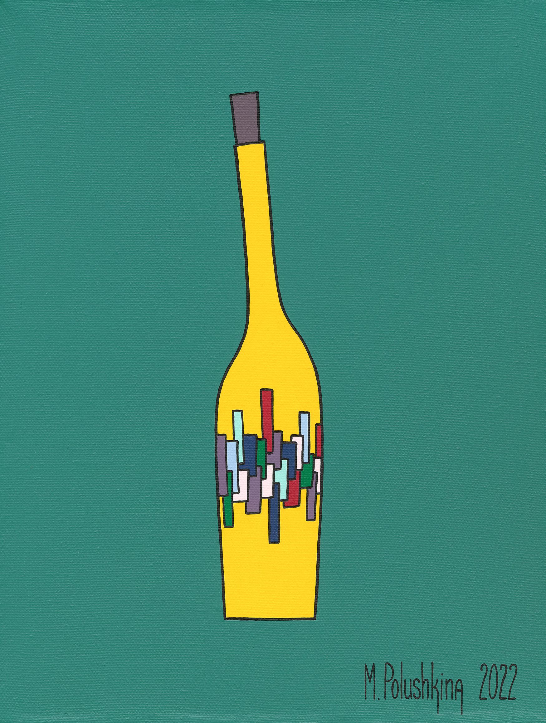Мария Полушкина (Картина, живопись - 
                  30 x 40 см) Бутылка