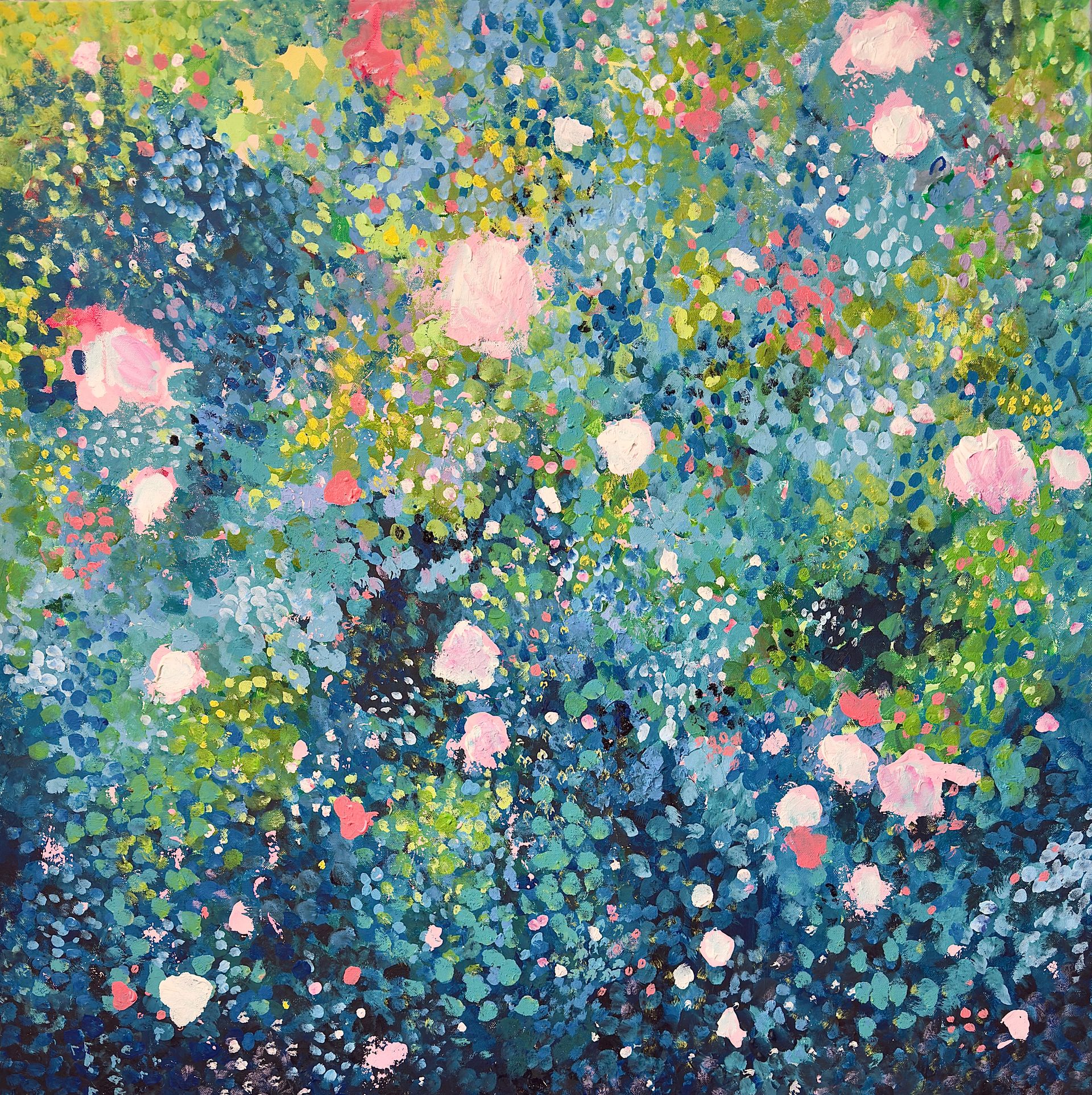 Анна Ганина (Картина, живопись - 
                  100 x 100 см) Window to my garden