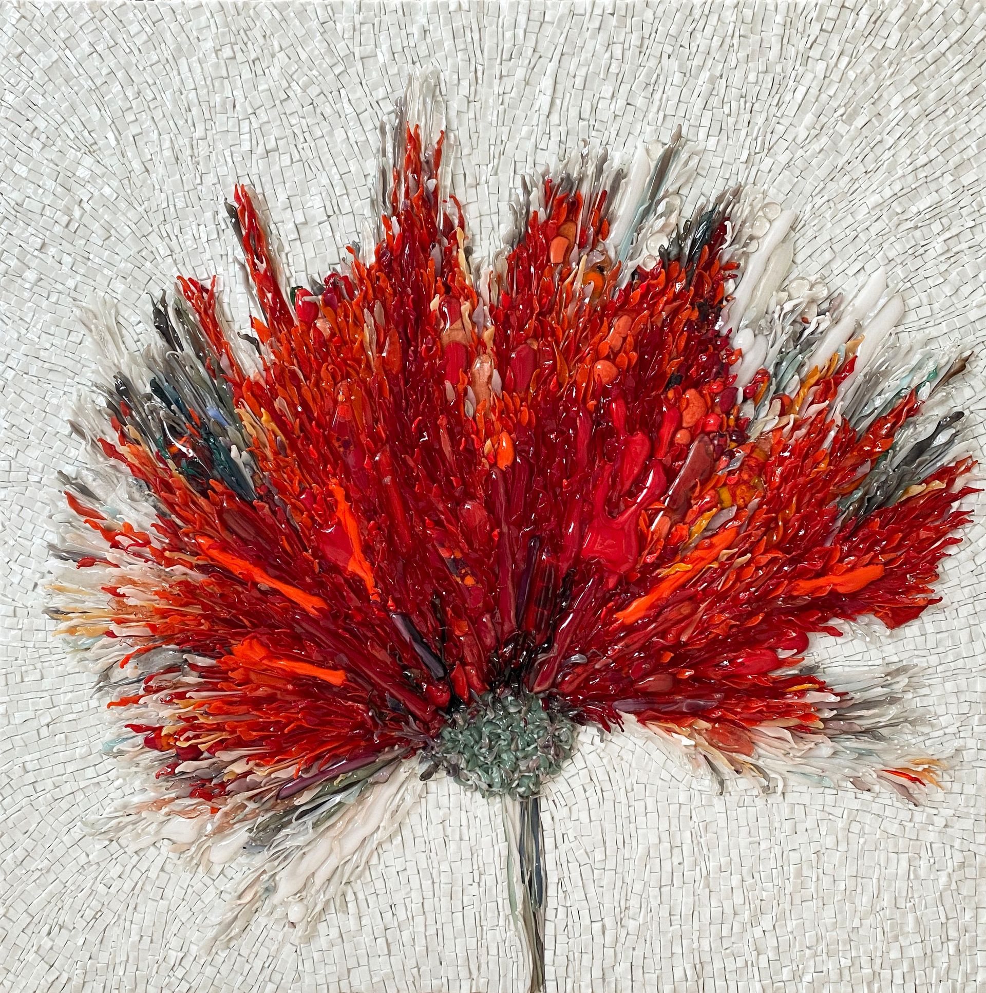 Елена Кириллова (Объект - 
                  60 x 60 см) Красный цветок