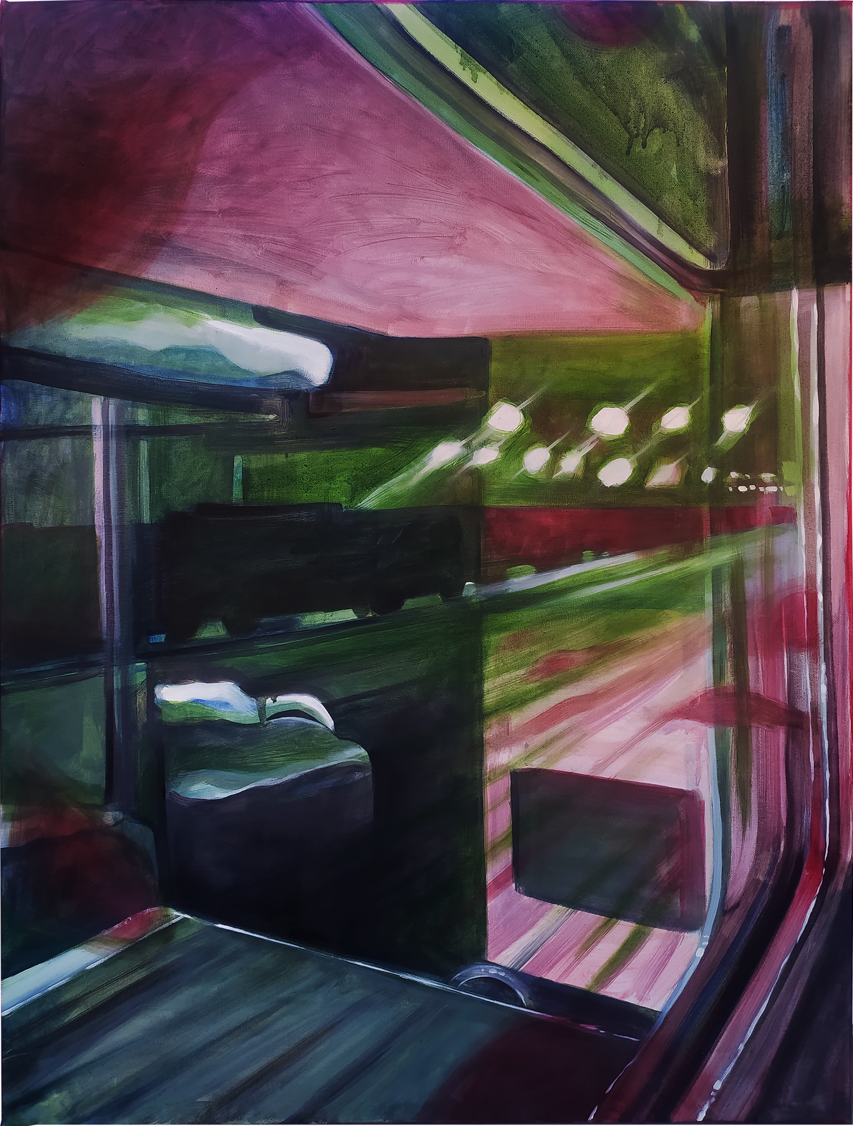 Оля Душкина (Картина, живопись - 
                  60 x 80 см) Метель в поезде