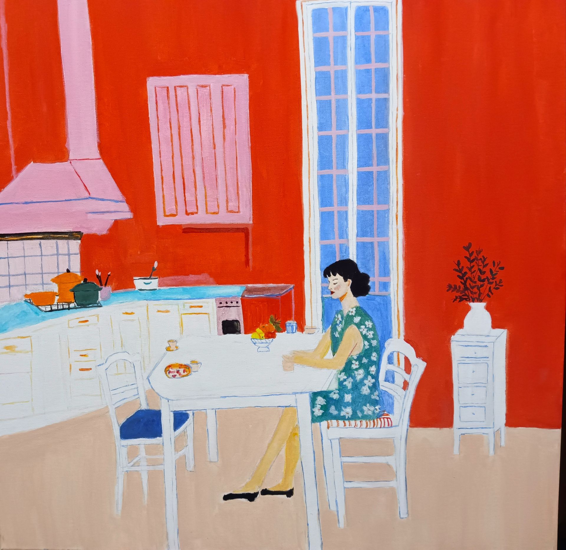Ольга Чужакова (Картина, живопись - 
                  60 x 60 см) Утренний кофе