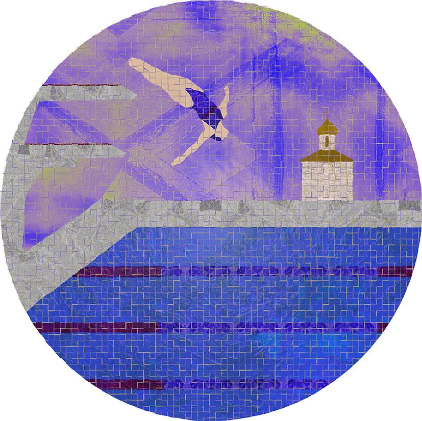 Лариса Корж (Графика цифровая (принты) - 
                  30 x 30 см) Одиночный прыжок