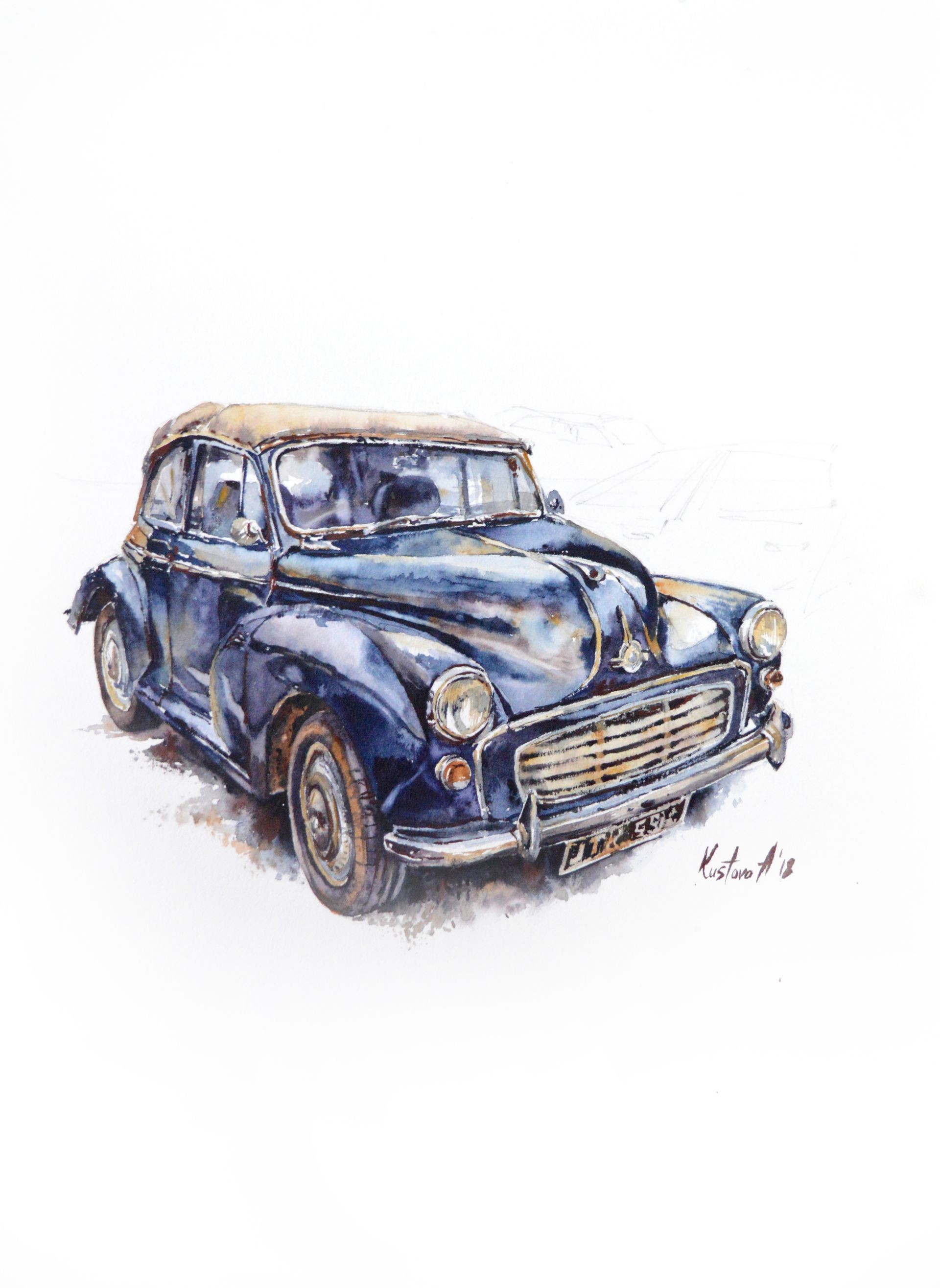 Анастасия Кустова (Авторская графика - 
                  30 x 40 см) Old car