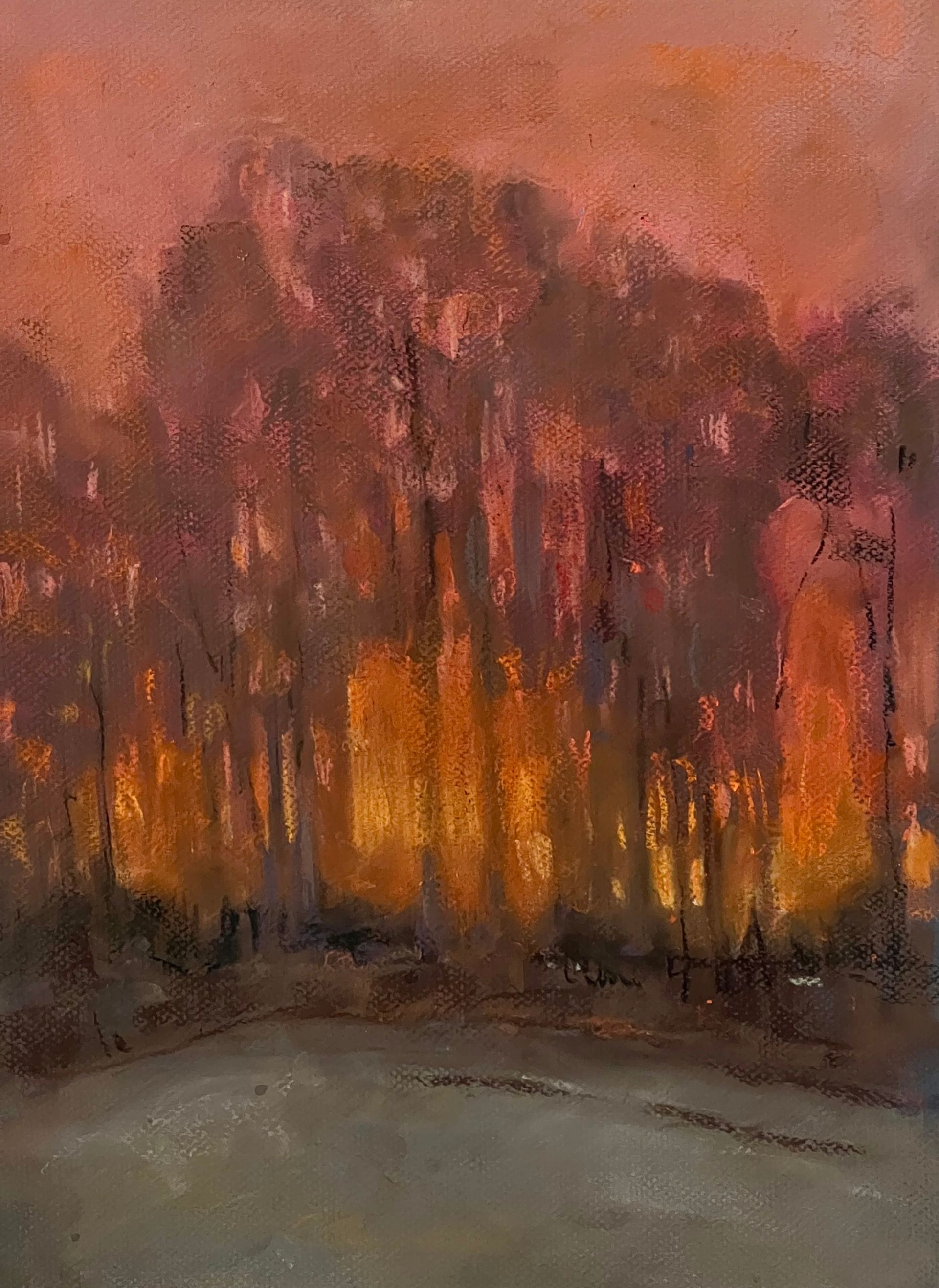 Алёна Губарь (Авторская графика - 
                  30 x 40 см) Закат в Плёсе