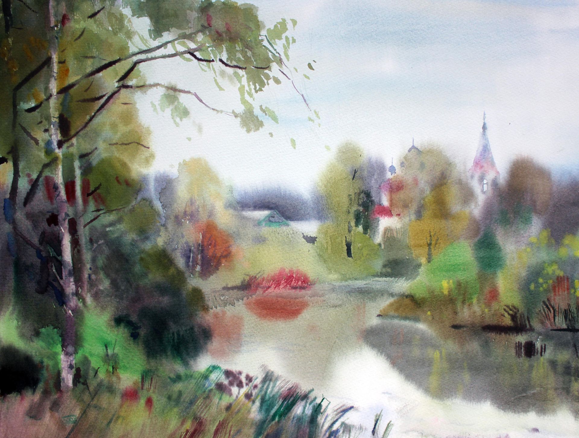 Евгения Сопова (Авторская графика - 
                  60 x 60 см) Тишина