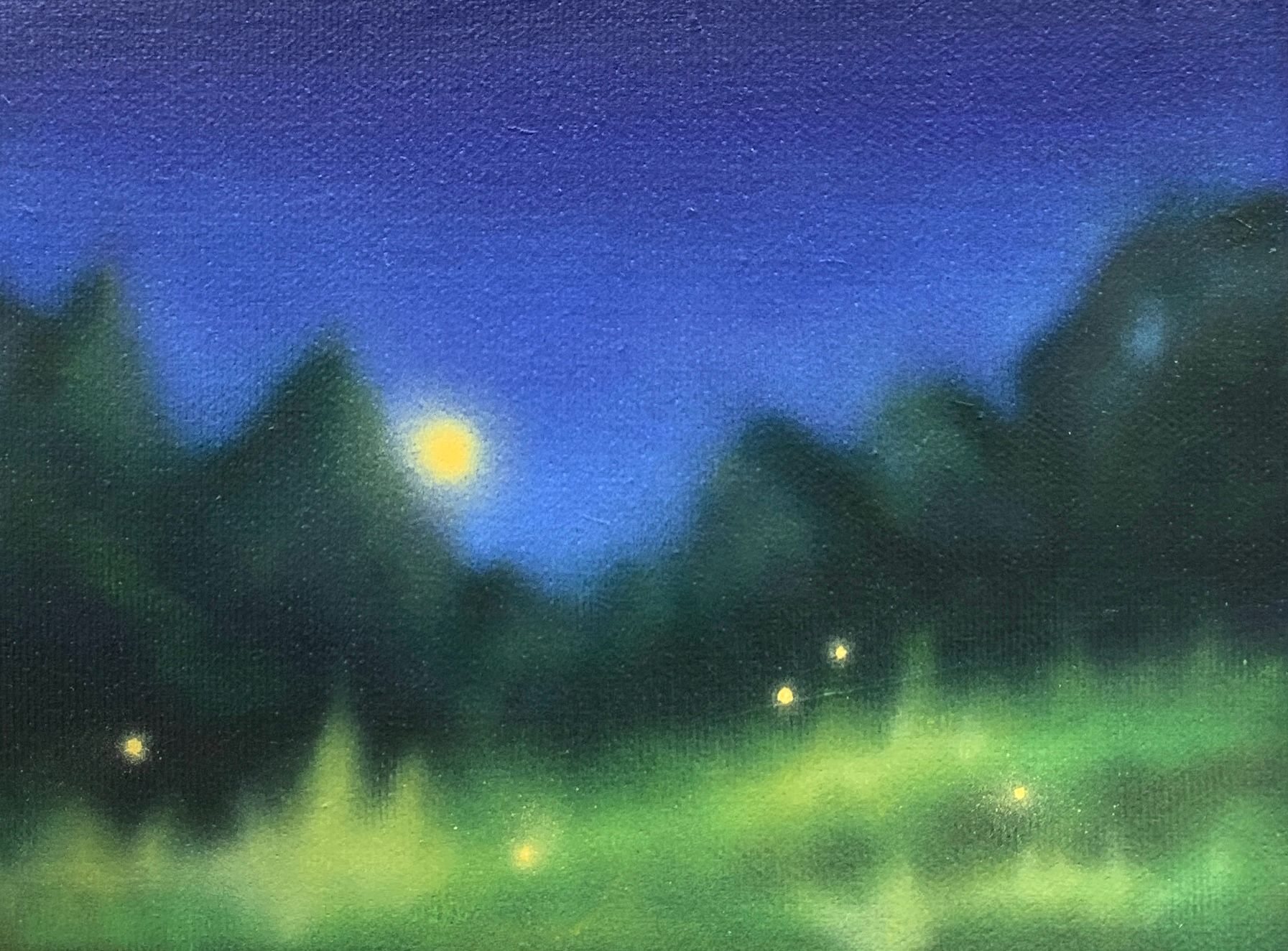 СВЕТ-ЛАНА (Картина, живопись - 
                  20 x 15 см) Светлячки