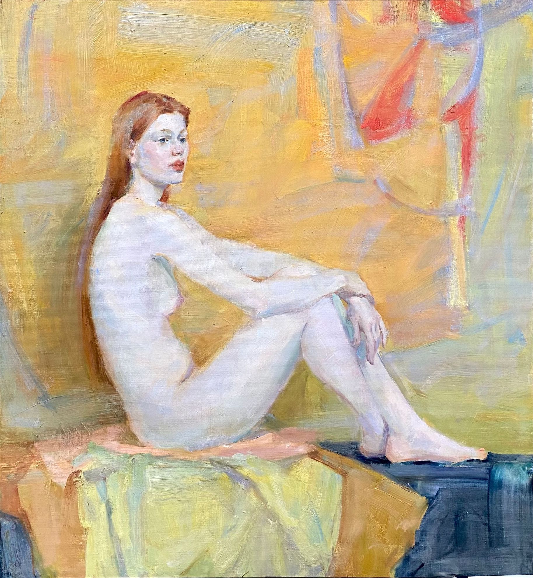 Алина Буглеева (Картина, живопись - 
                  85 x 90 см) Девушка на желтом
