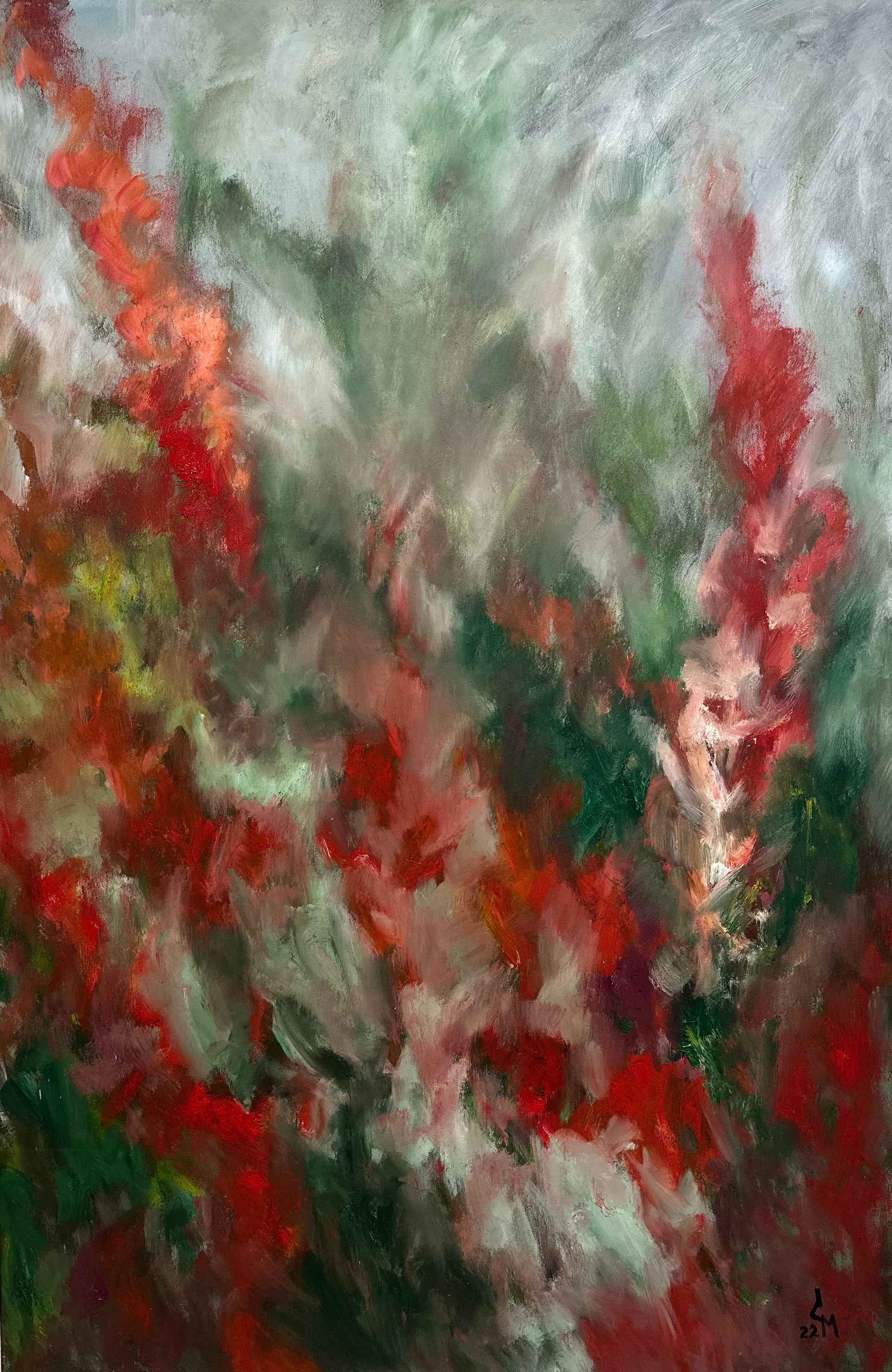 Мария Смерчинская (Картина, живопись - 
                  80 x 120 см) Яркие гладиолусы