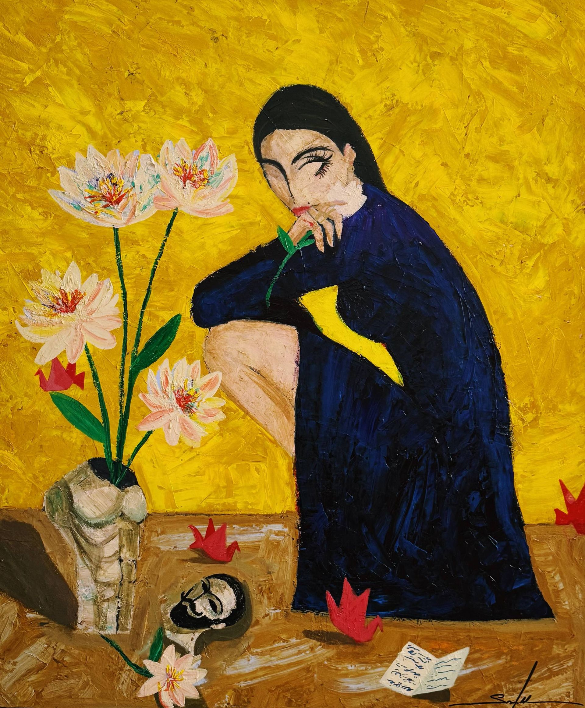 Сардор Эркинов (Картина, живопись - 
                  100 x 120 см) Даже смерть моя весна