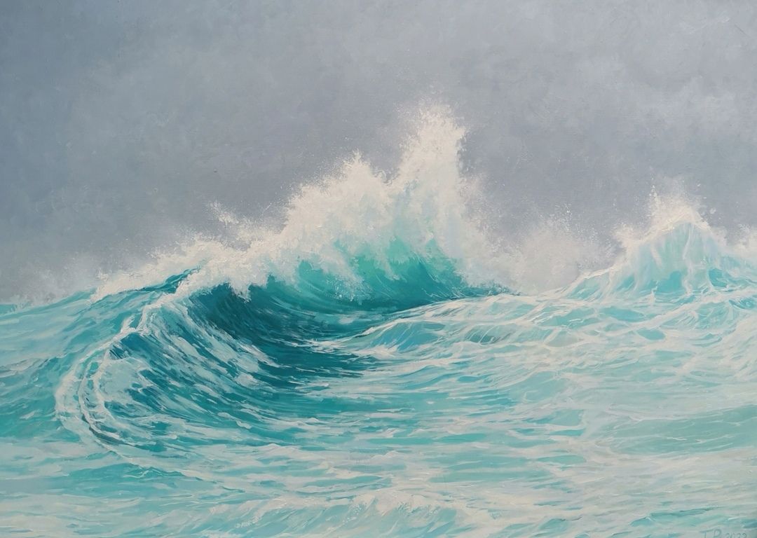 Татьяна Павлова (Картина, живопись - 
                  110 x 80 см) Бирюзовая волна
