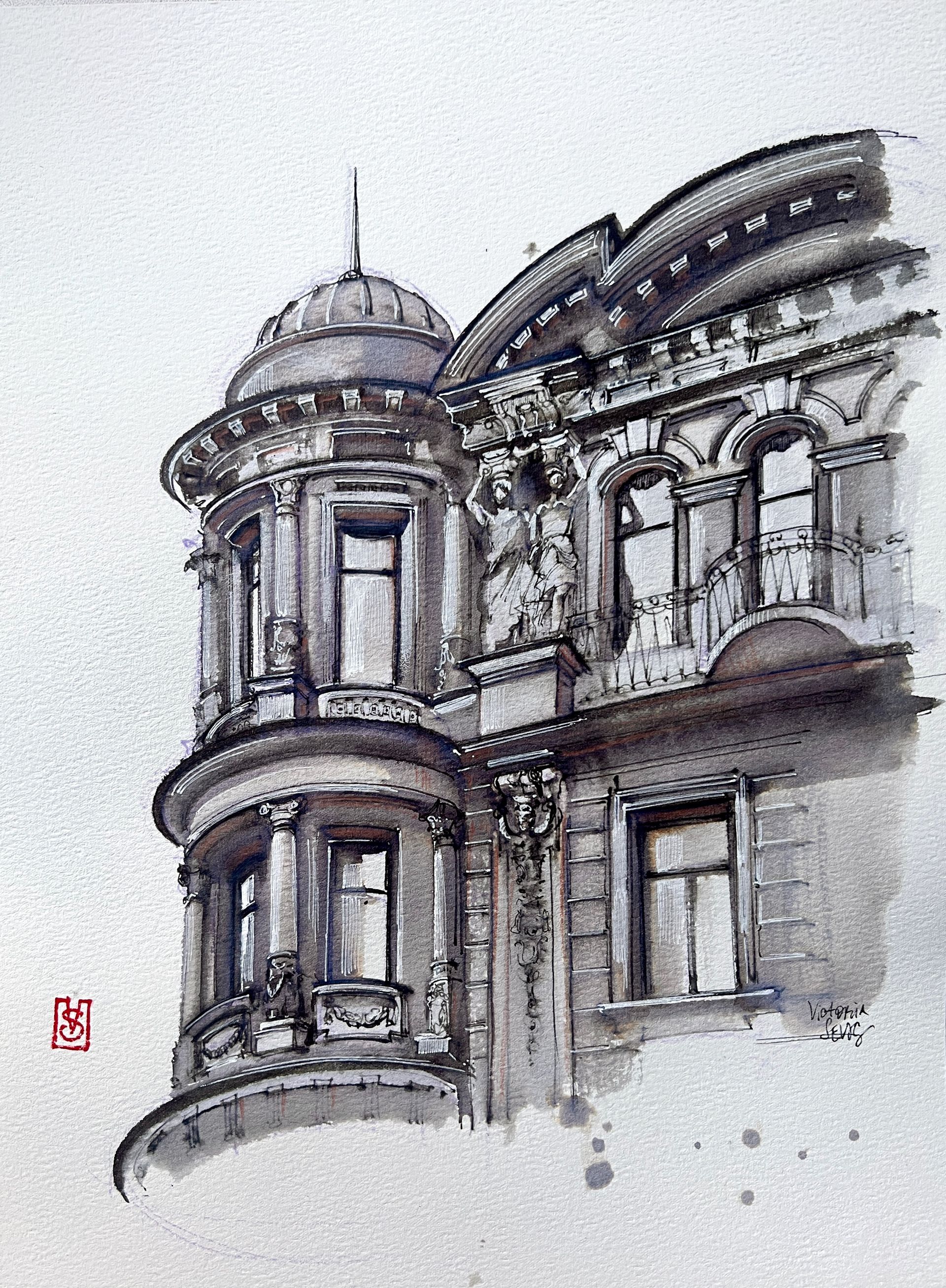 Виктория Севастьянова (Авторская графика - 
                  25 x 33 см) Архитектура Петербурга