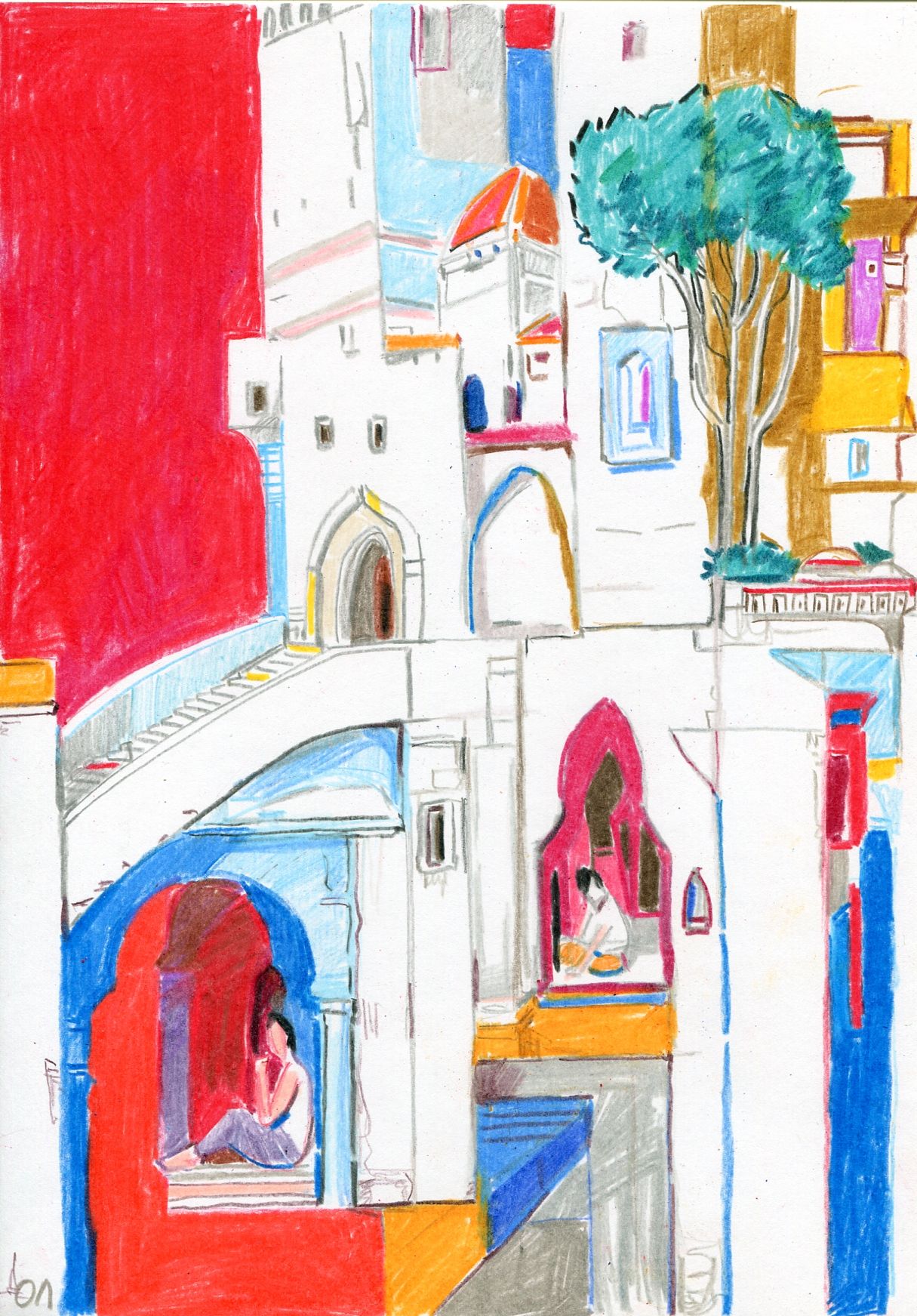 Олеся Лишаева (Авторская графика - 
                  21 x 30 см) Мароканский чай