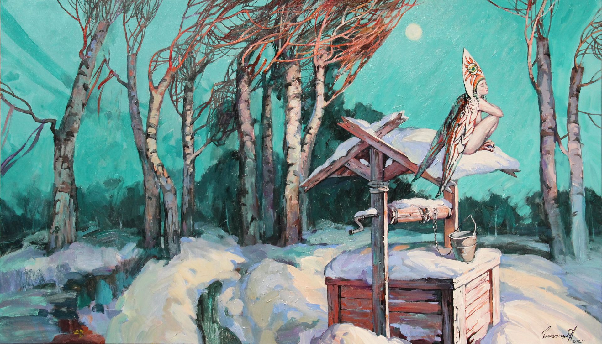 Анна Голованова (Картина, живопись - 
                  120 x 60 см) Зимняя ночь
