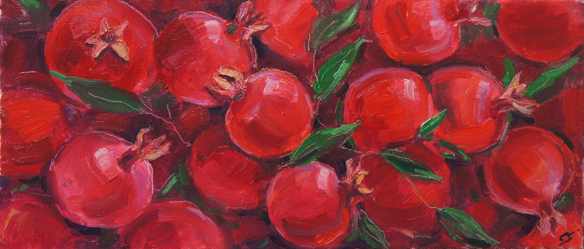 Елена Санина (Картина, живопись - 
                  45 x 20 см) Гранат