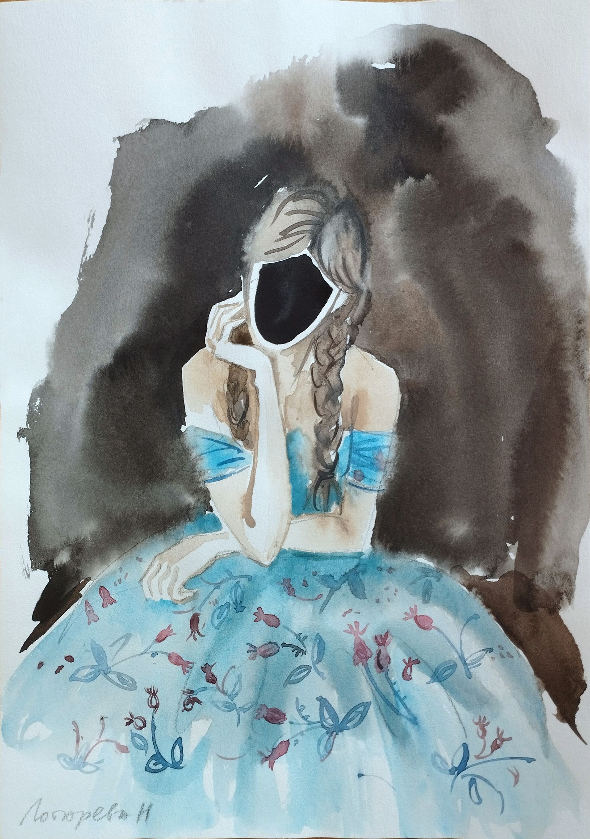 Наталья Лотарева (Авторская графика - 
                  21 x 29.5 см) Платье