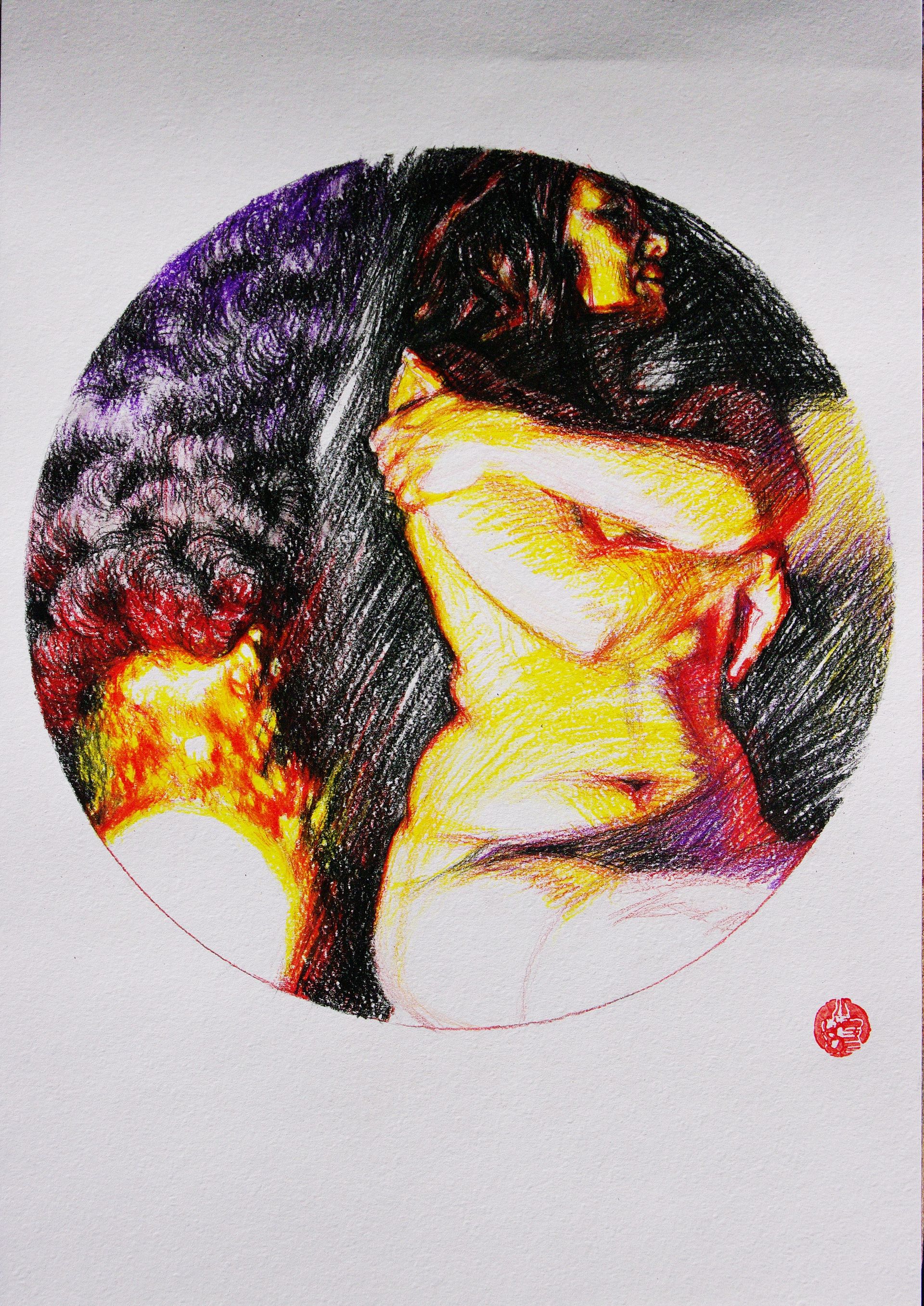 Алан Хатагты (Авторская графика - 
                  29 x 42 см) Аллегорическое тондо