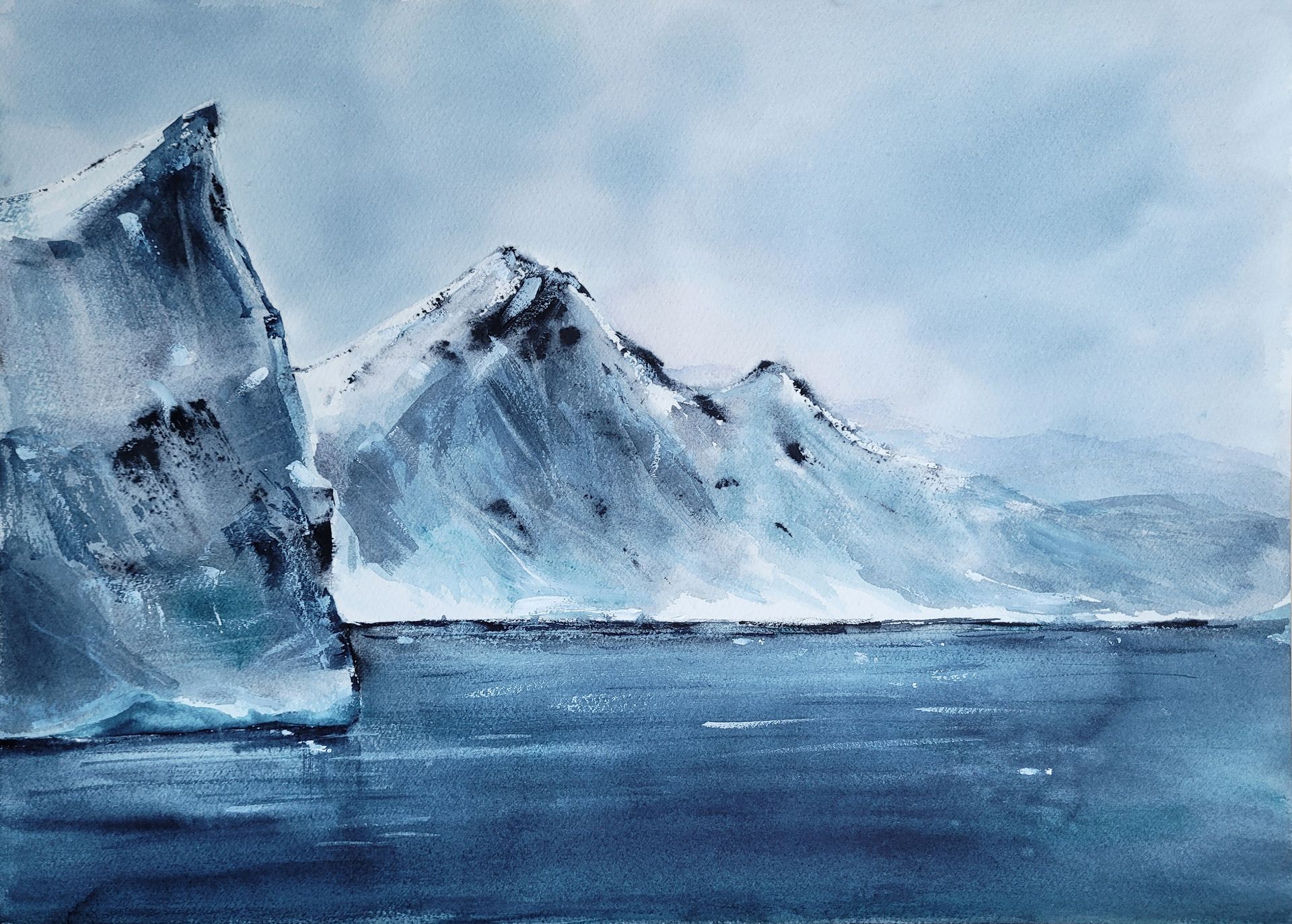 Светлана Юматова (Авторская графика - 
                  42 x 30 см) Ледяной остров