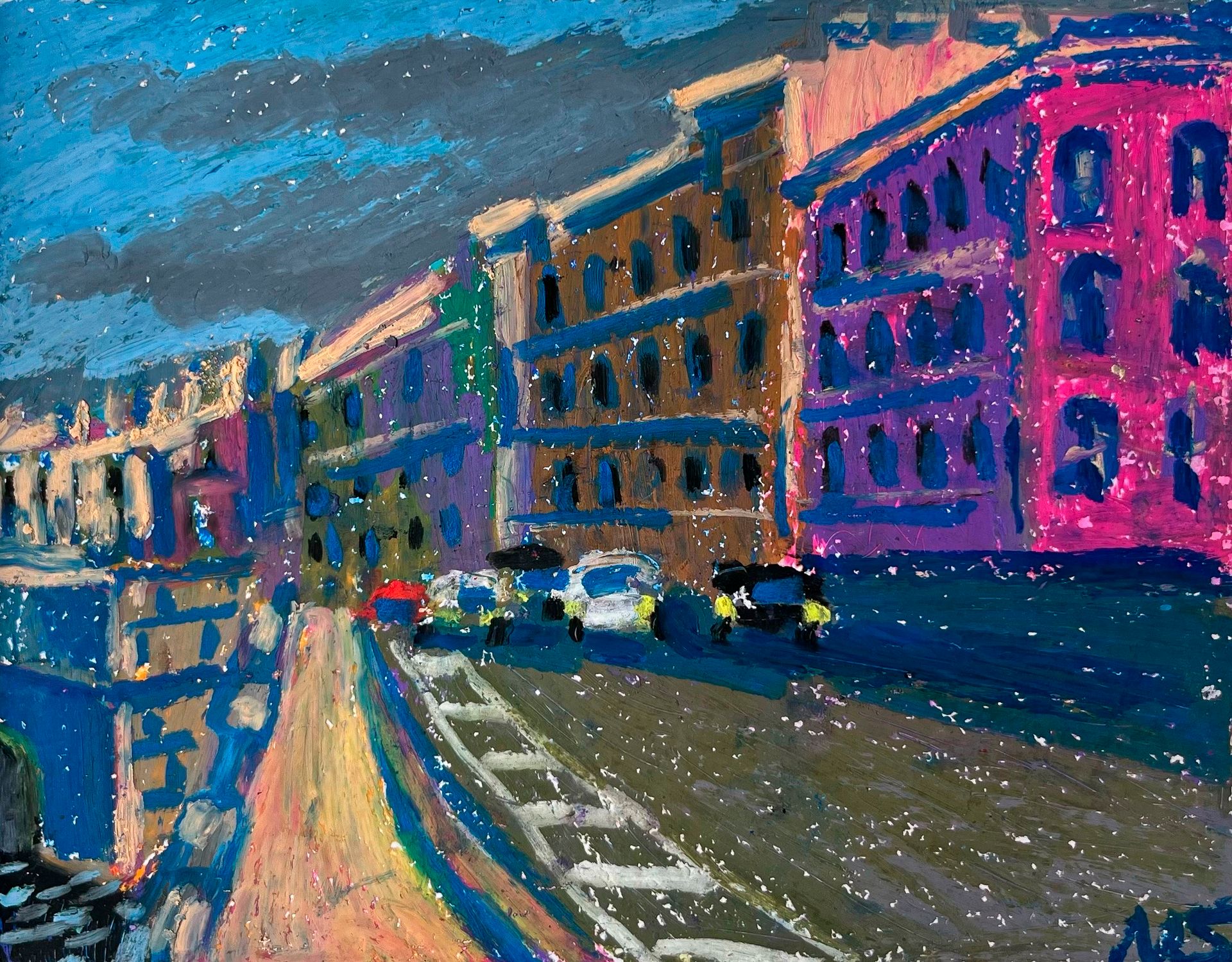 Мария Спроге (Авторская графика - 
                  19 x 14.5 см) У моста Ломоносова