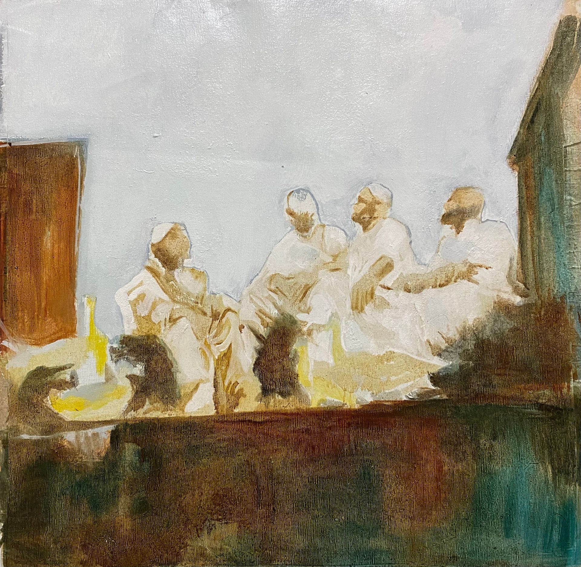 Лена Троянская (Картина, живопись - 
                  50 x 50 см) Рассуждающие