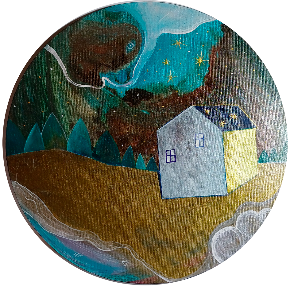 Лидия Гордеенко (Картина, живопись - 
                  40 x 40 см) Domus Astralis