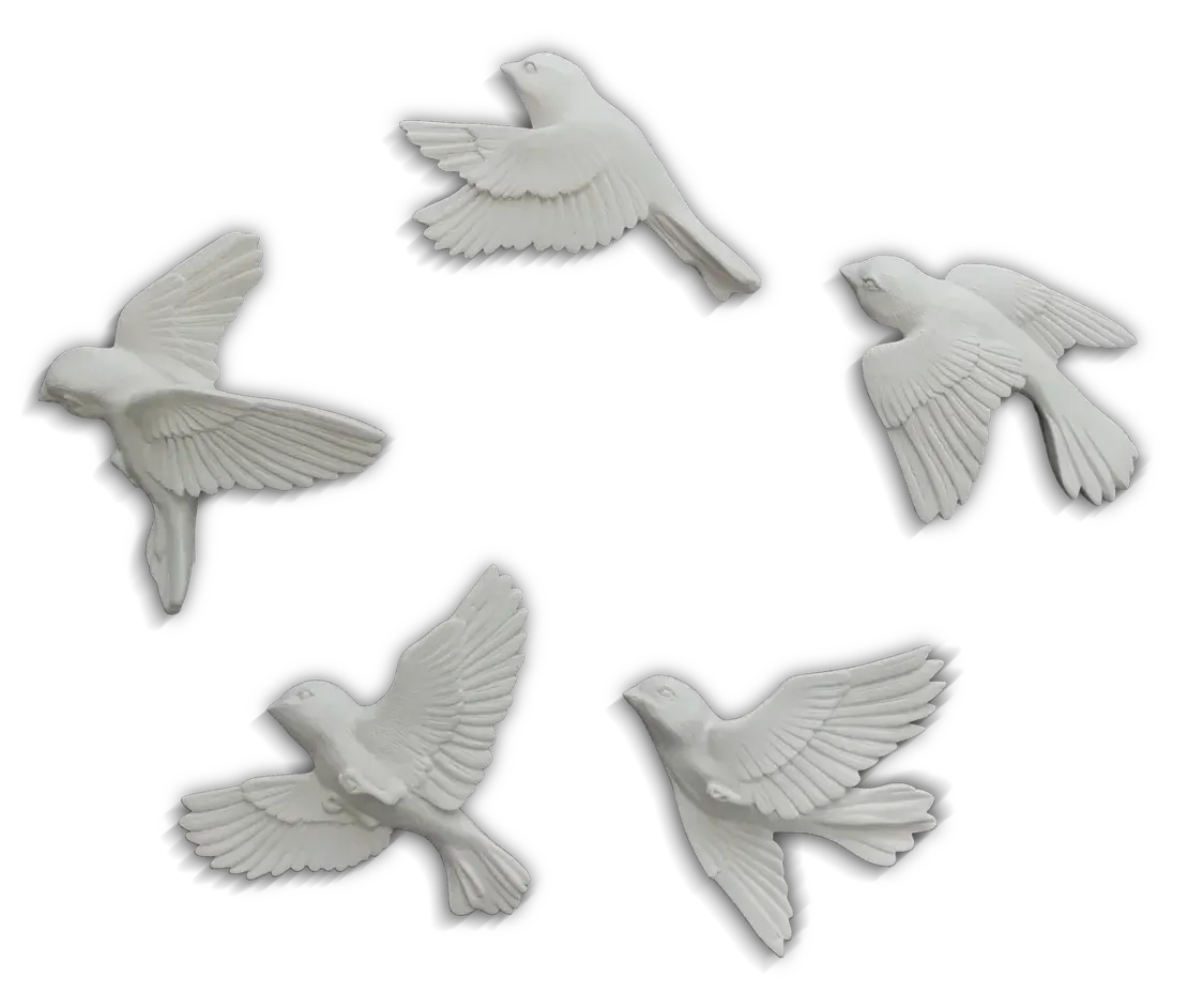 Леонид Ким (Скульптура - 
                  12 x 4 см) Коллекция барельефов Стая птиц полёт влево и вправо