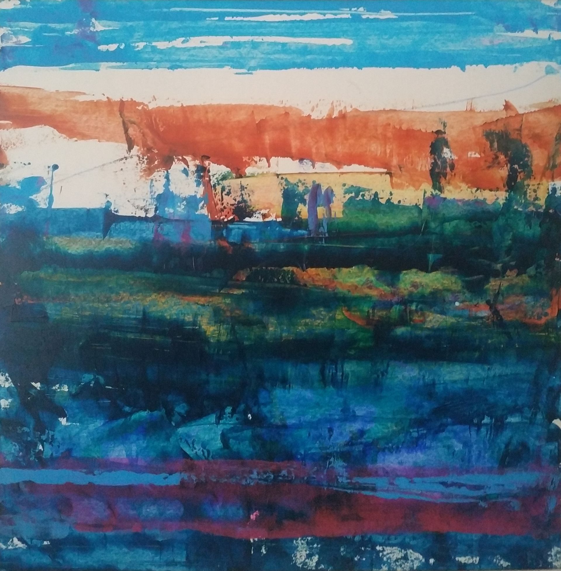 Виктория Шворень (Картина, живопись - 
                  51.5 x 51.5 см) Следы солнца