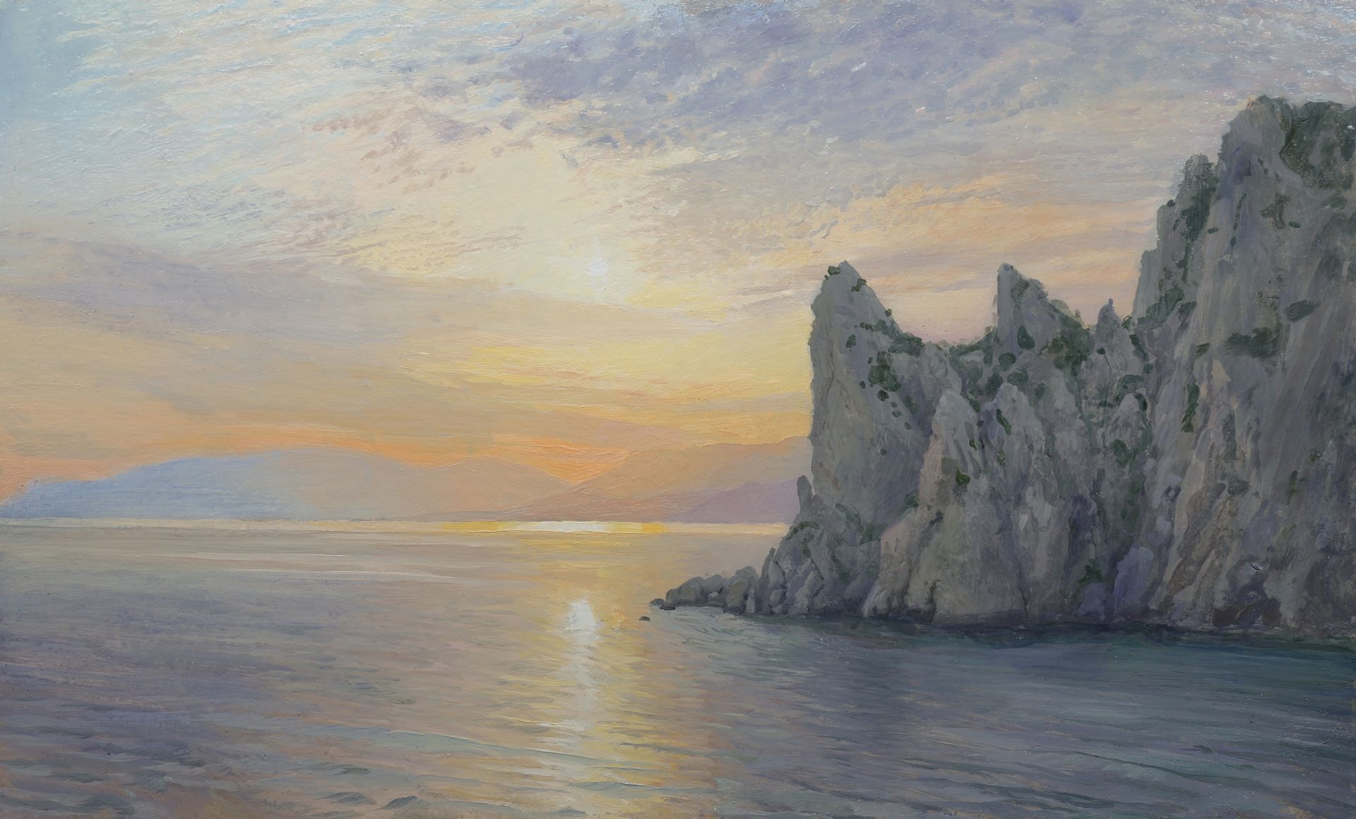 Михаил Псюрников (Авторская графика - 
                  25 x 15 см) Нежный вечер