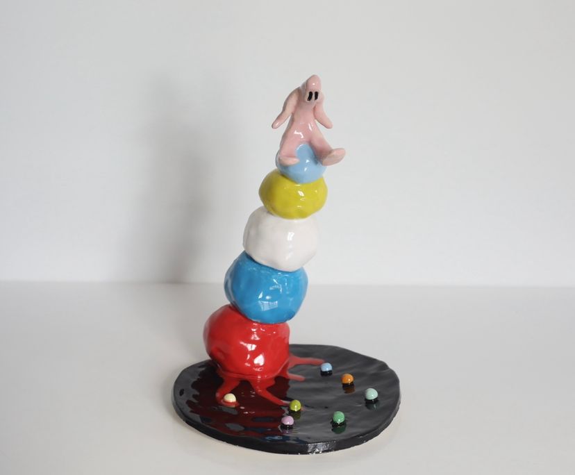 Инна Крыжановская (Объект - 
                  17 x 25 см) Шариконос растерявший свои счастливые шарики