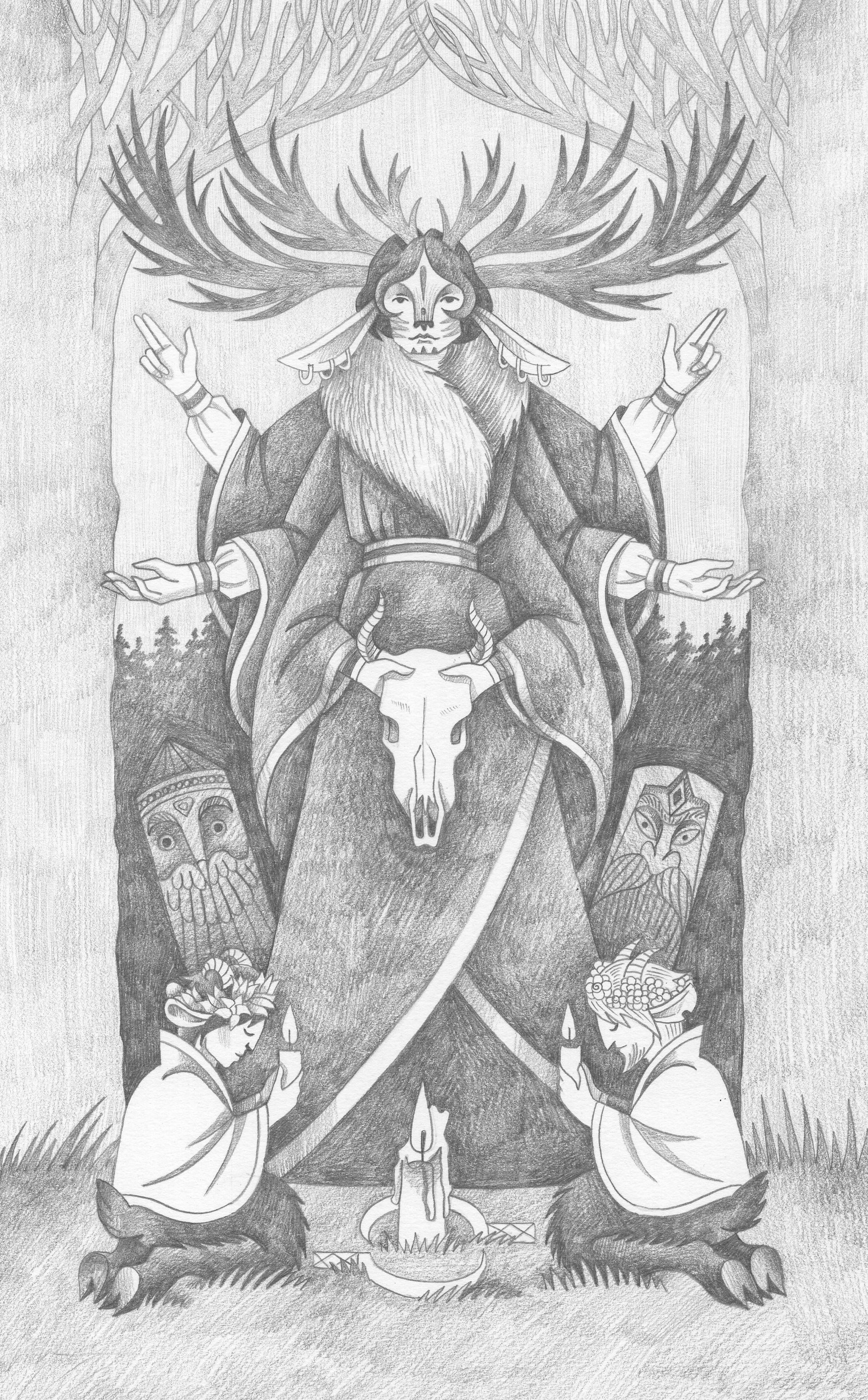 Витана Маковская (Авторская графика - 
                  21 x 29.7 см) Жрец