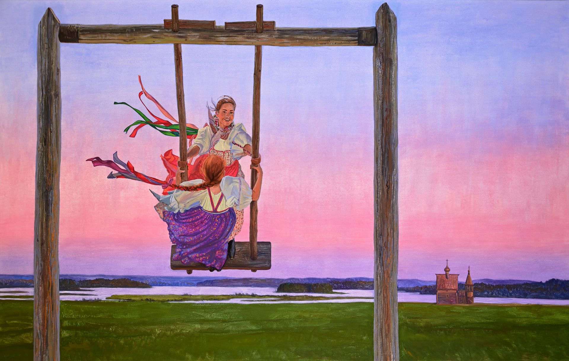 Анастасия Нестерова (Картина, живопись - 
                  180 x 110 см) Радостный вечер