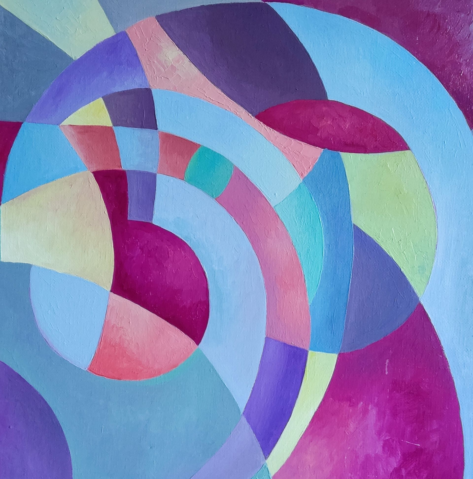 Марина Тийк (Картина, живопись - 
                  60 x 60 см) Радужная спираль