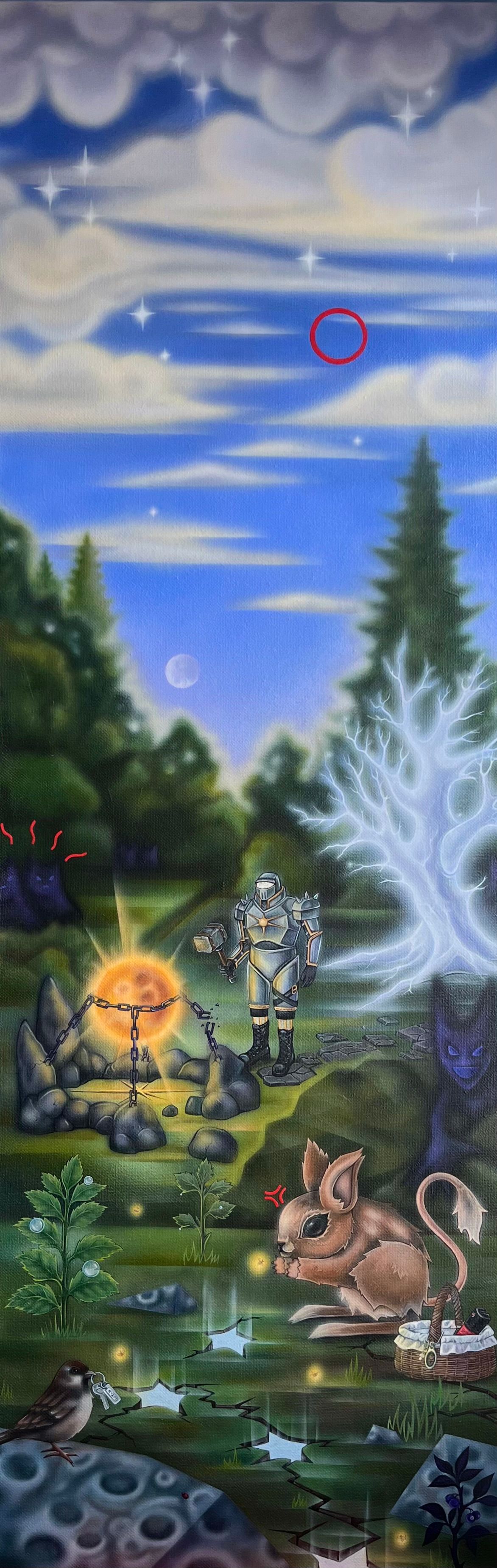 СВЕТ-ЛАНА (Картина, живопись - 
                  50 x 150 см) Солнце в цепях