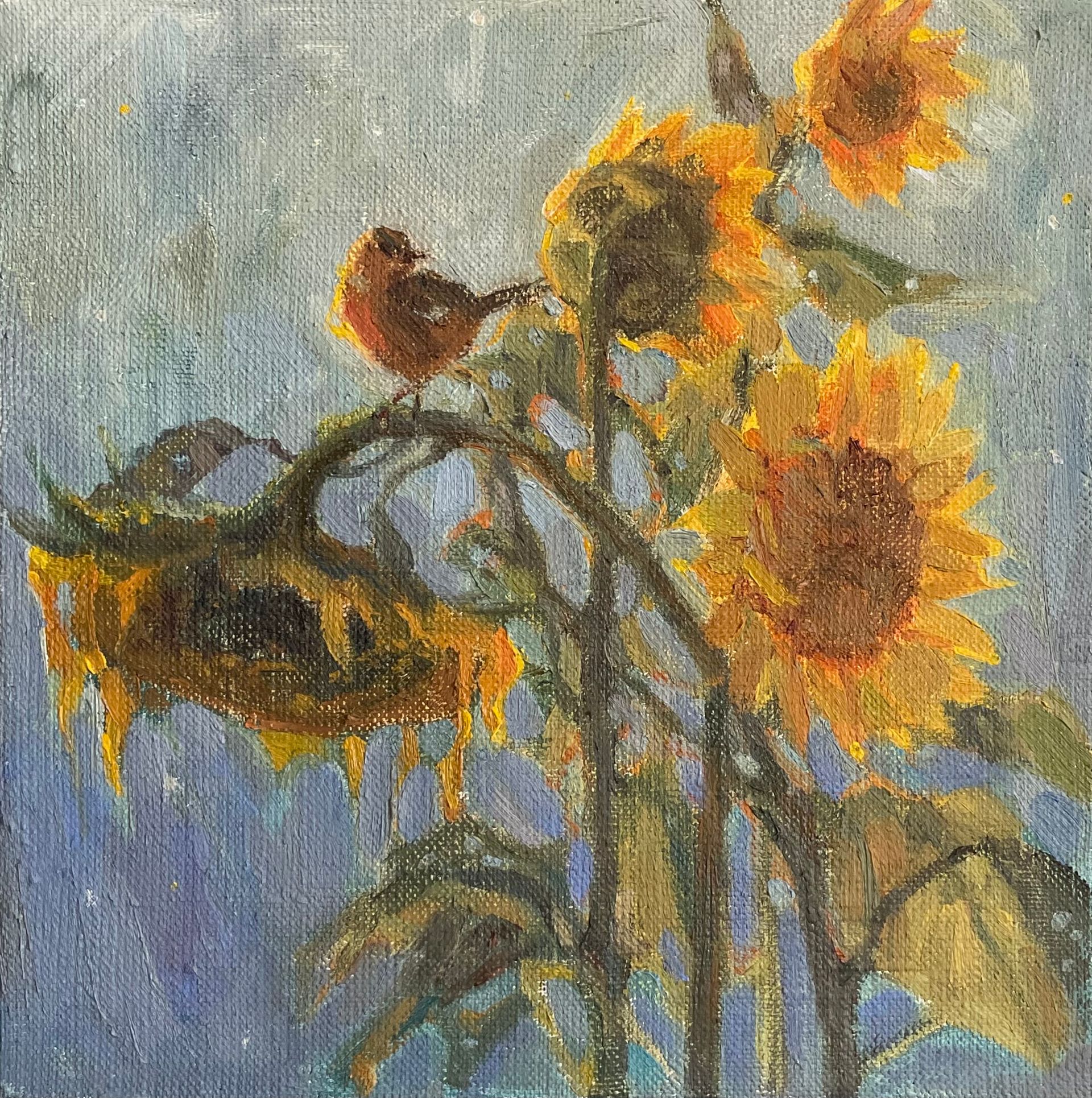 Залифа Хибатова (Картина, живопись - 
                  20 x 20 см) Вечер