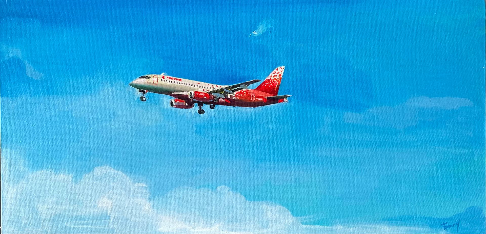 Ольга Бронских (Картина, живопись - 
                  60 x 30 см) Самолет