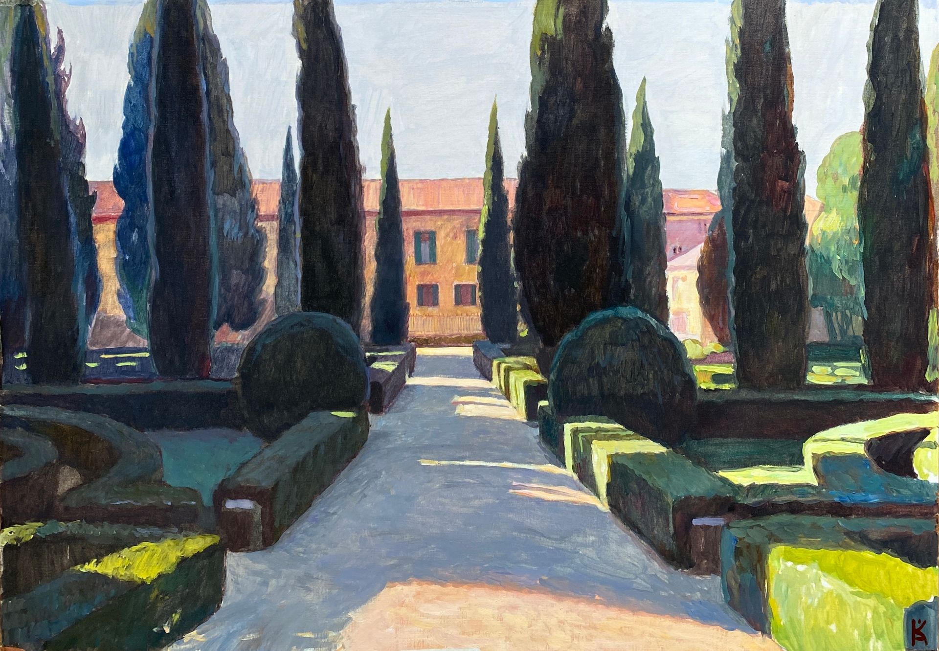 Алексей Кротов (Авторская графика - 
                  60 x 42 см) Вид из сада