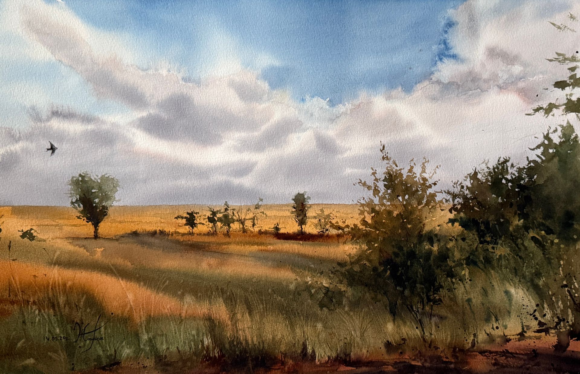 Жанна Губина (Авторская графика - 
                  56 x 38 см) Мысли о вечном