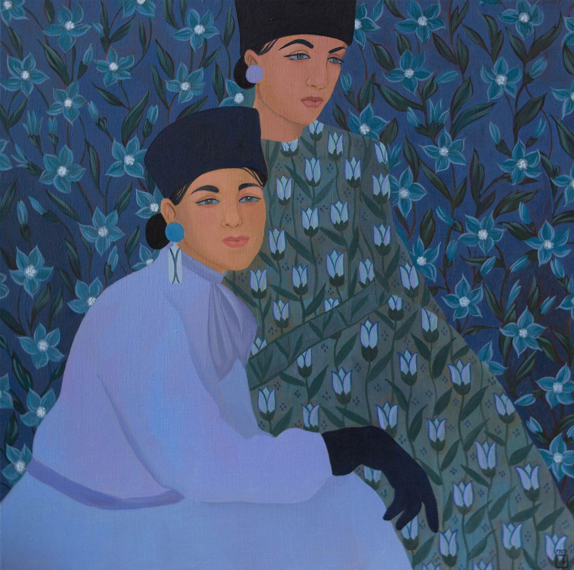 Екатерина Щепина (Картина, живопись - 
                  70 x 70 см) Две сестры