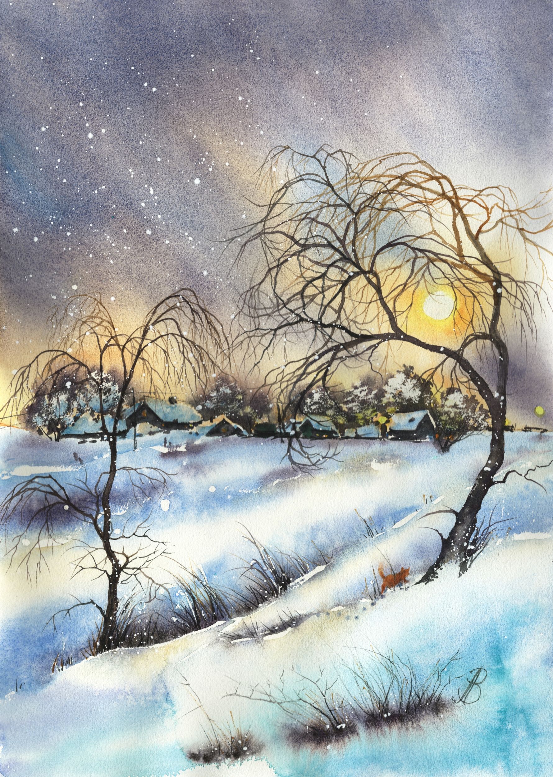 Алла Валежина (Авторская графика - 
                  38 x 56 см) Пора домой