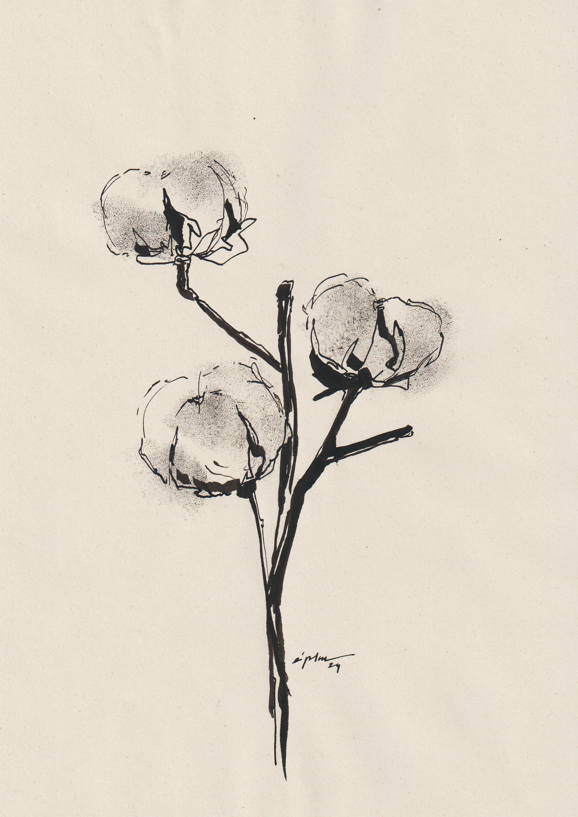 Виктория Зарецкая (Авторская графика - 
                  21 x 29.7 см) Encre et fleurs 06