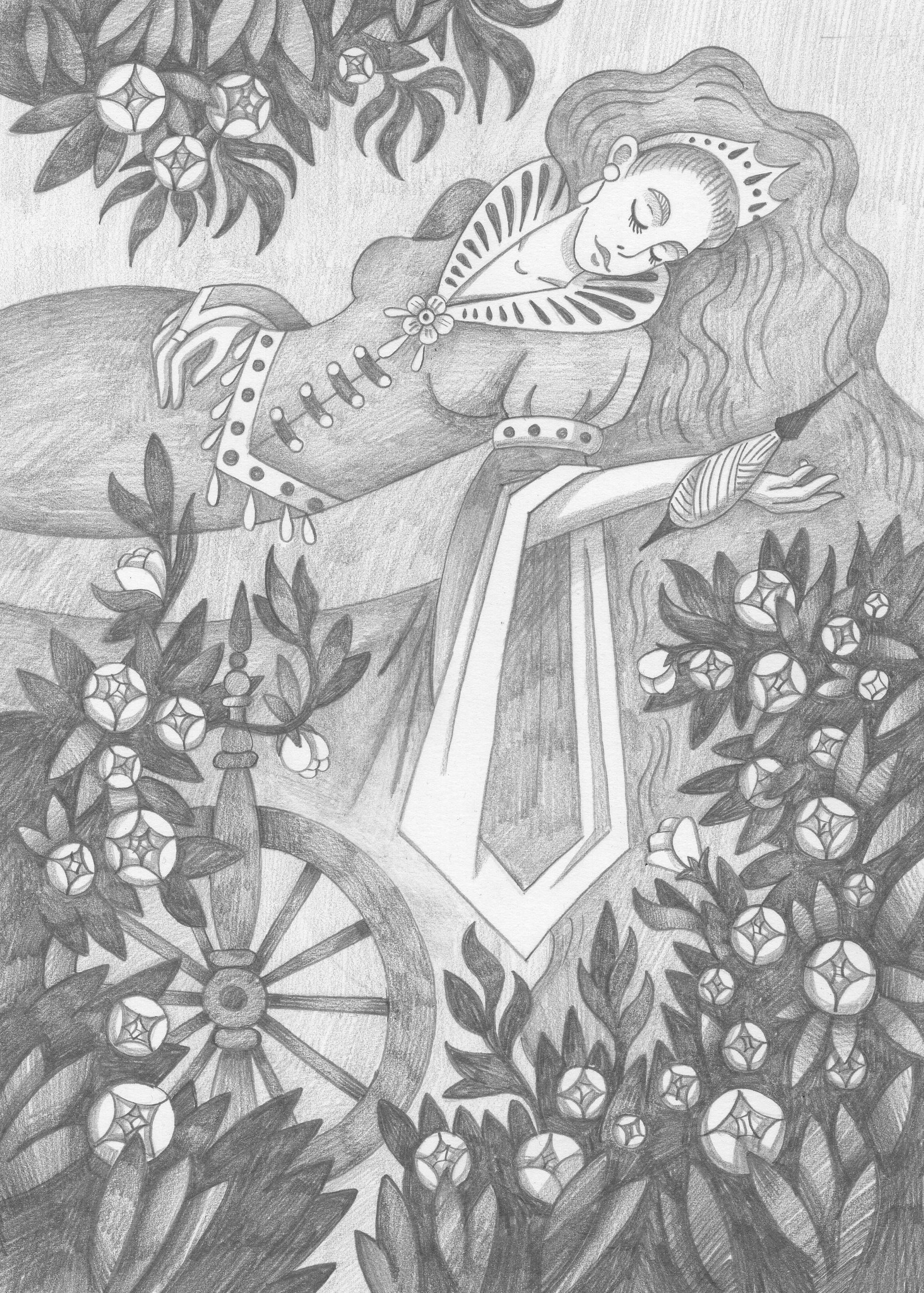Витана Маковская (Авторская графика - 
                  21 x 29.7 см) Спящая красавица